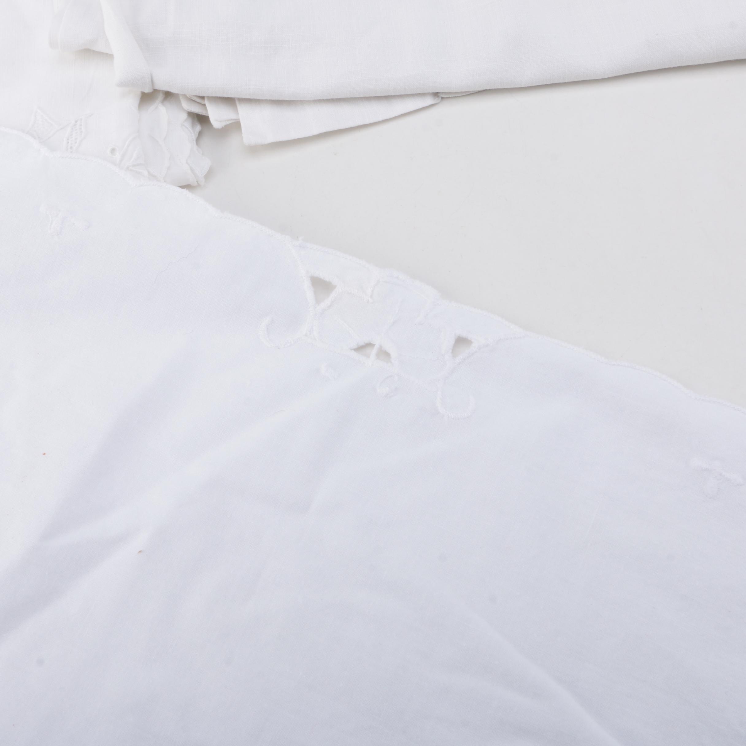 White Eyelet and Embroidered Linens