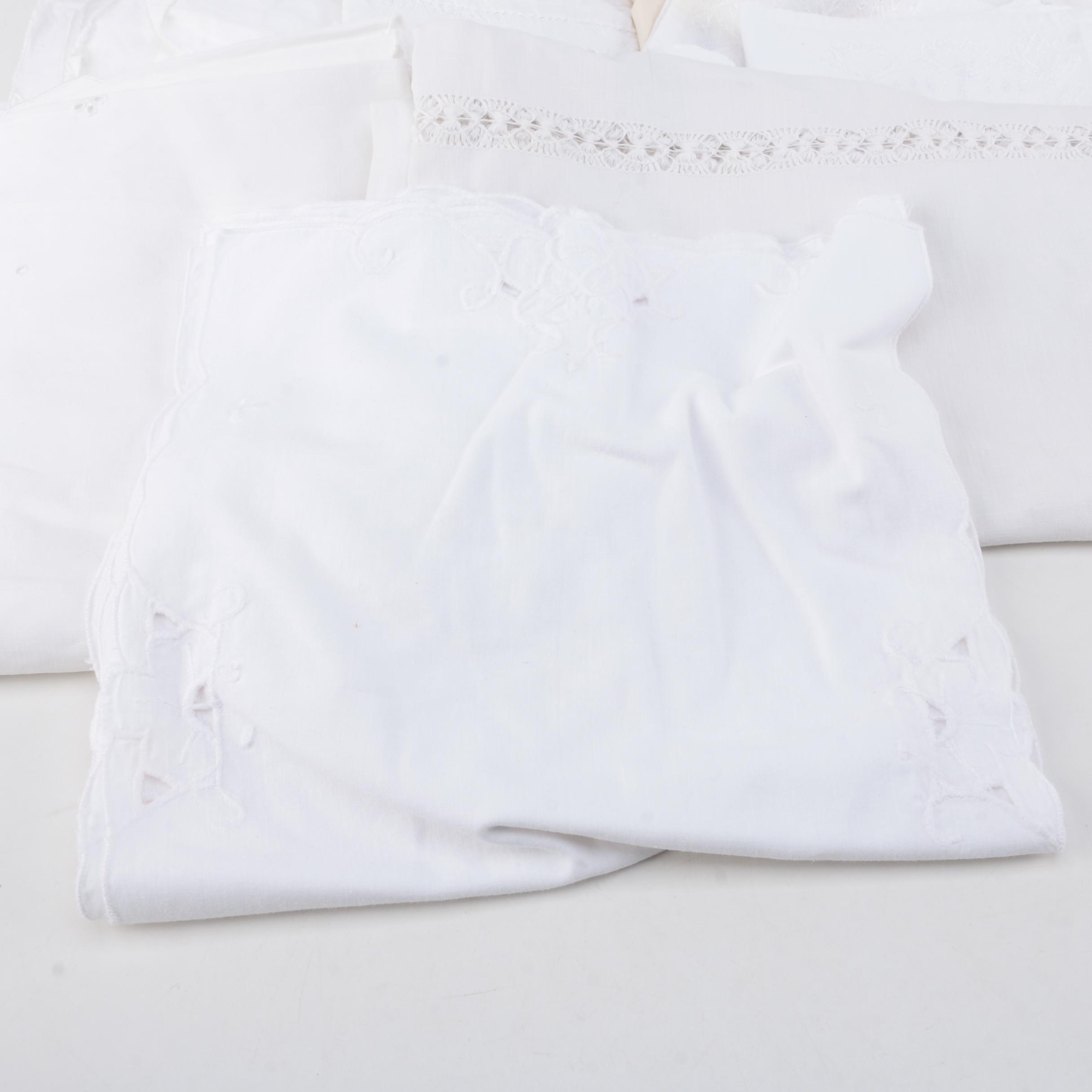 White Eyelet and Embroidered Linens