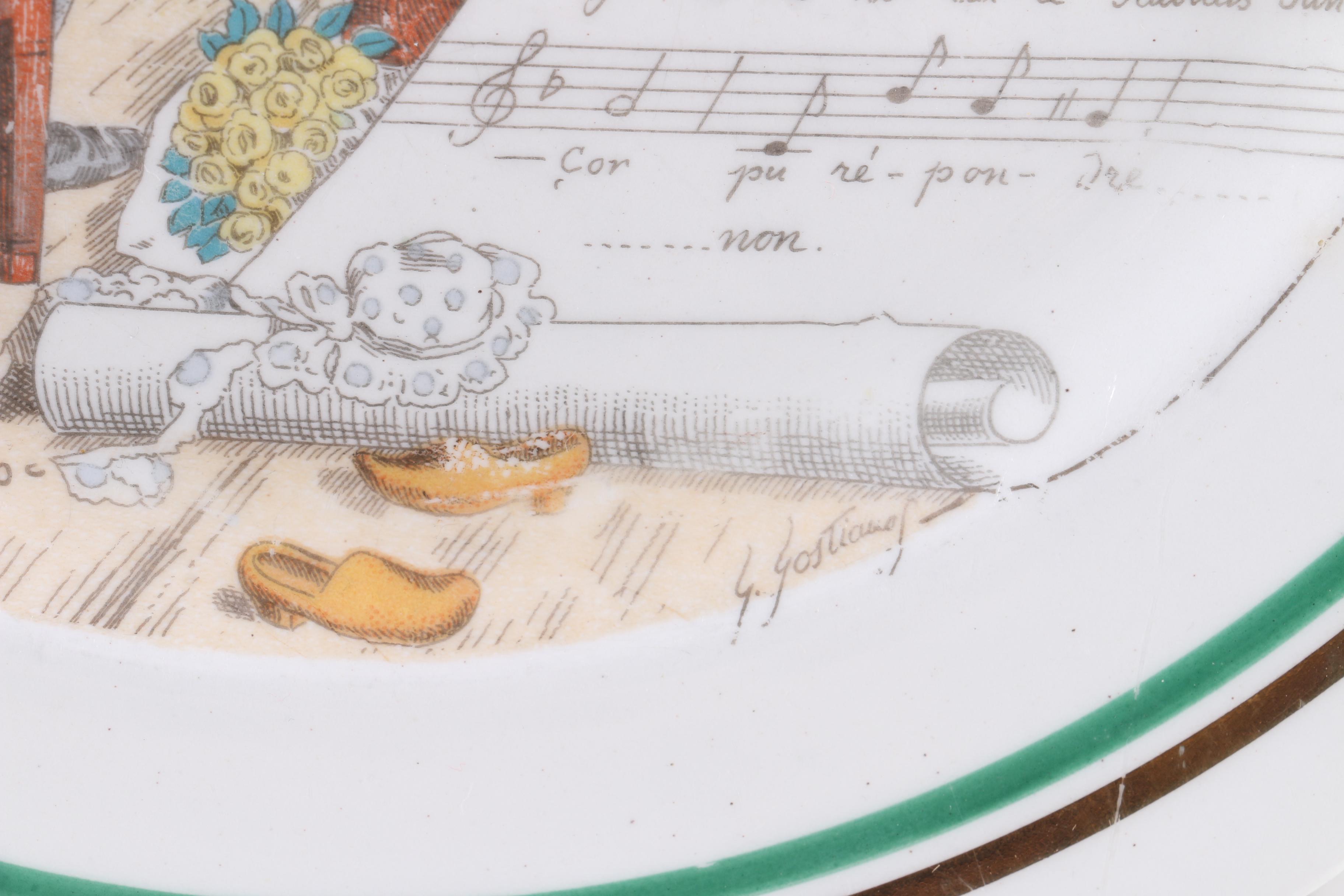 Vintage PV Parry Vielle French "Opera" Dinner Plates 1920s