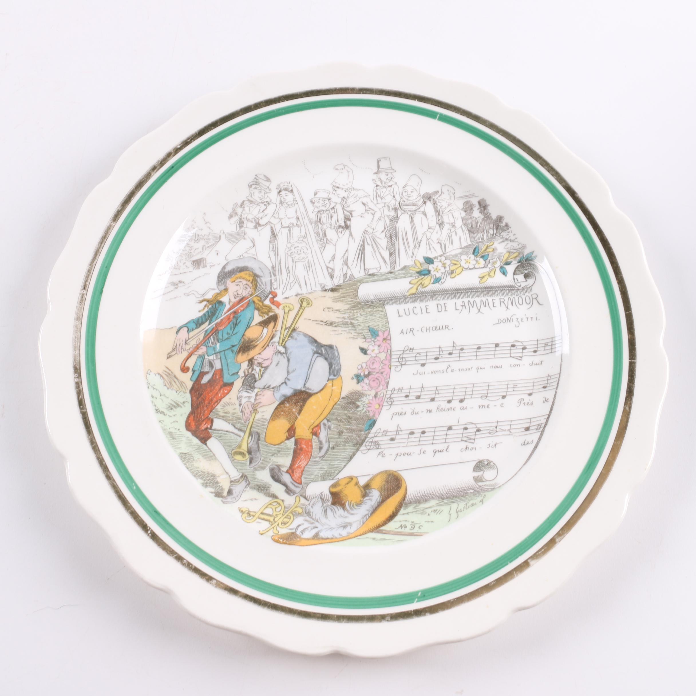 Vintage PV Parry Vielle French "Opera" Dinner Plates 1920s