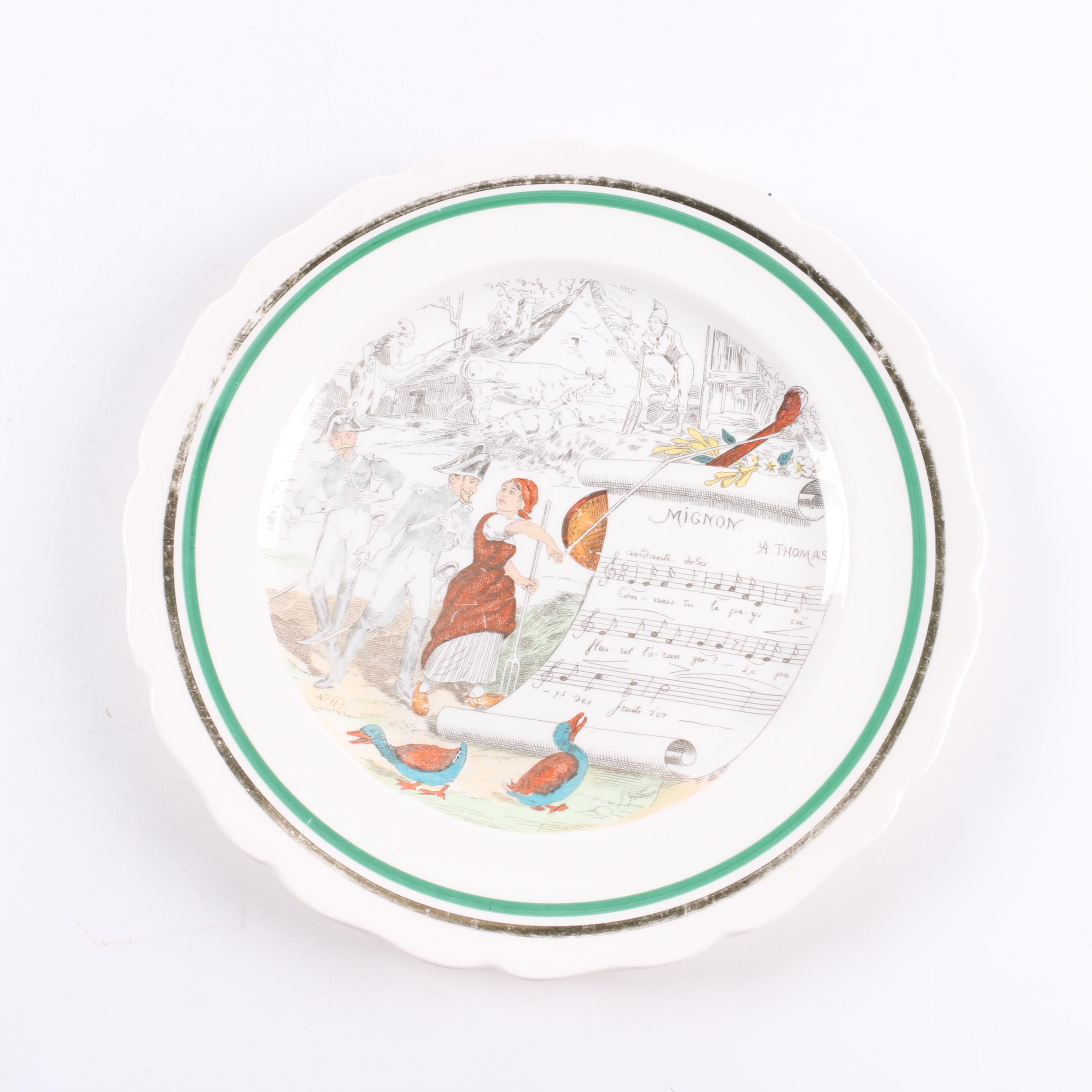 Vintage PV Parry Vielle French "Opera" Dinner Plates 1920s