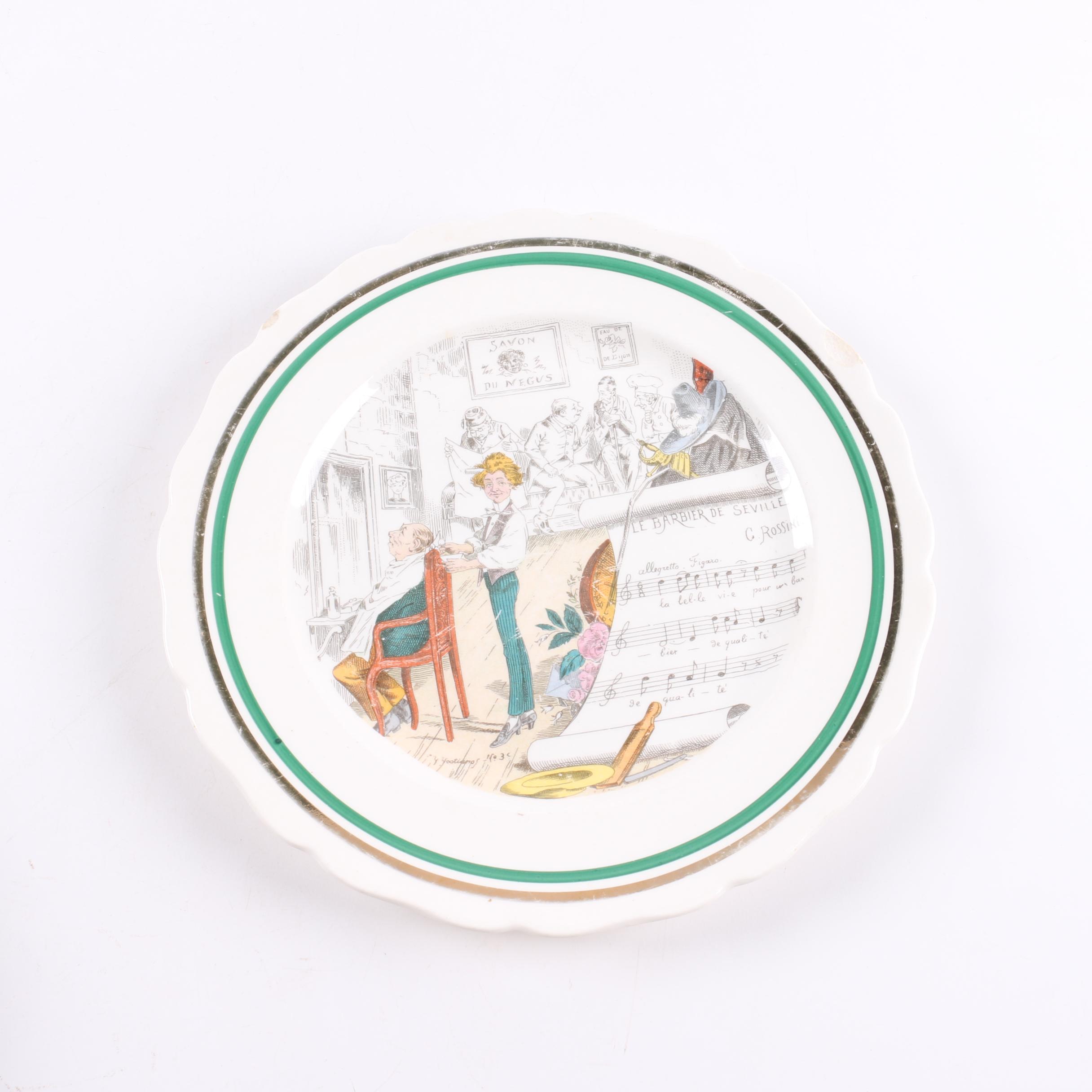 Vintage PV Parry Vielle French "Opera" Dinner Plates 1920s