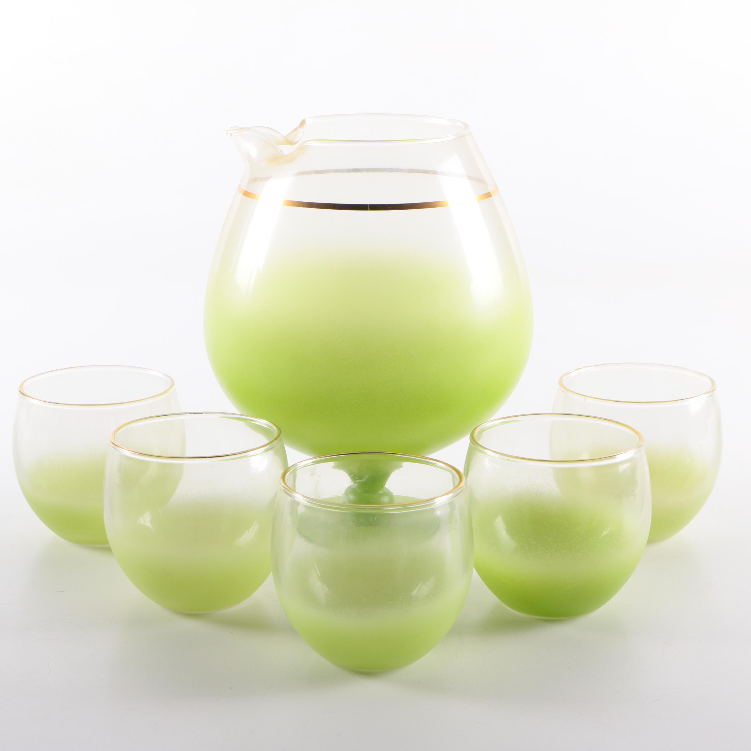 Mid Century Modern Blendo Cocktail Pitcher and Glasses
