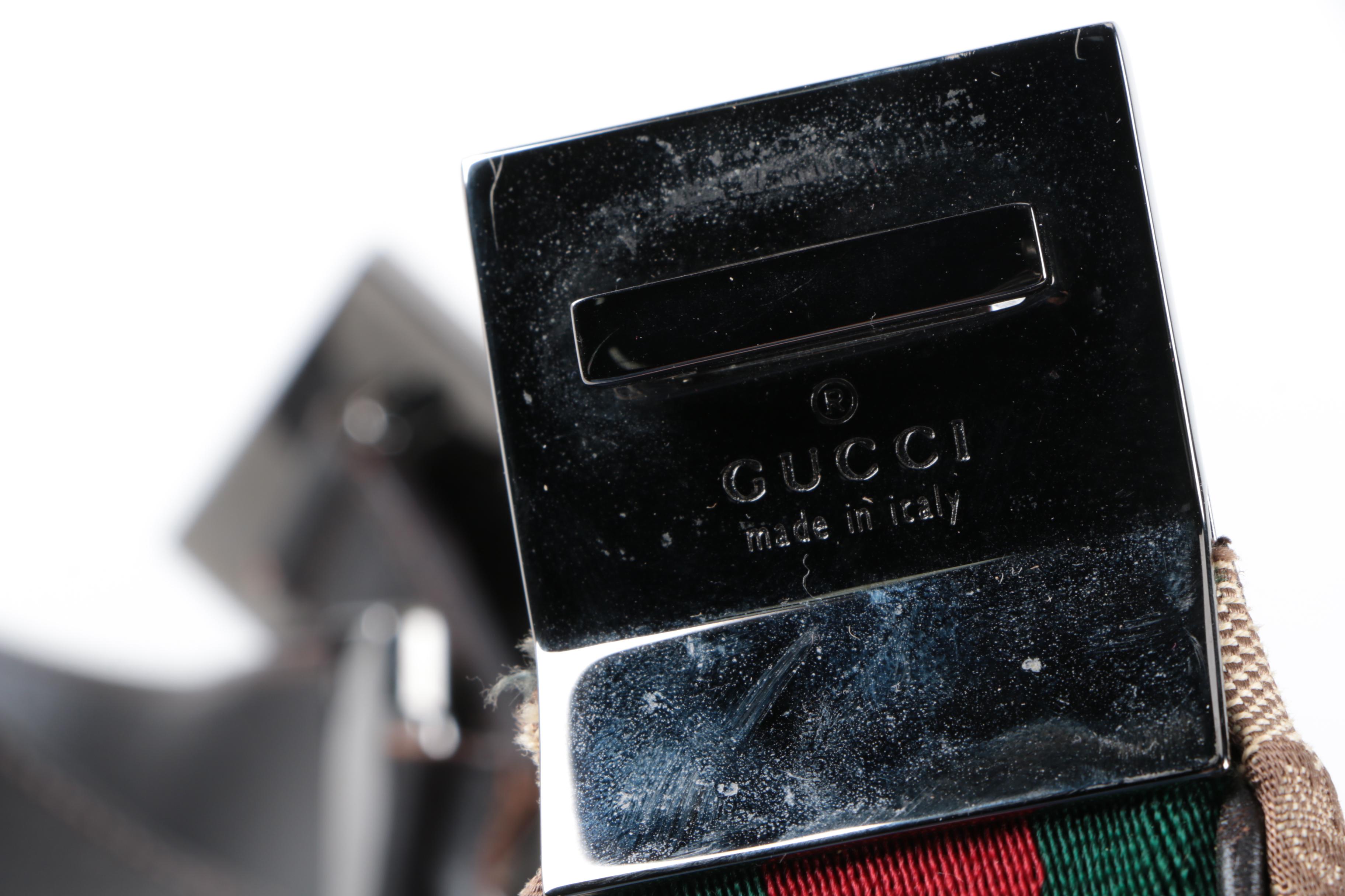 Gucci GG Canvas and Leather Convertible Hobo Bag