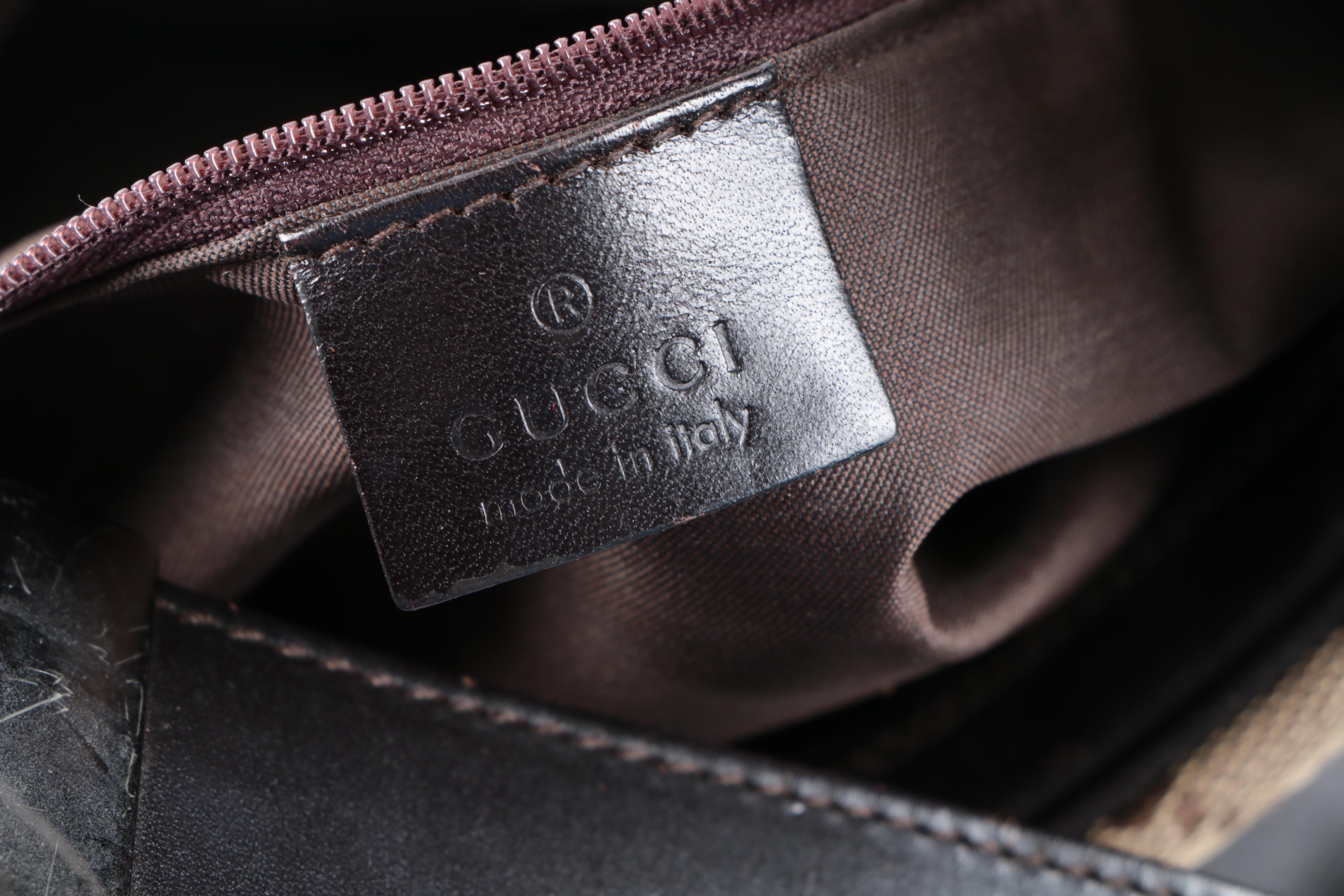 Gucci GG Canvas and Leather Convertible Hobo Bag