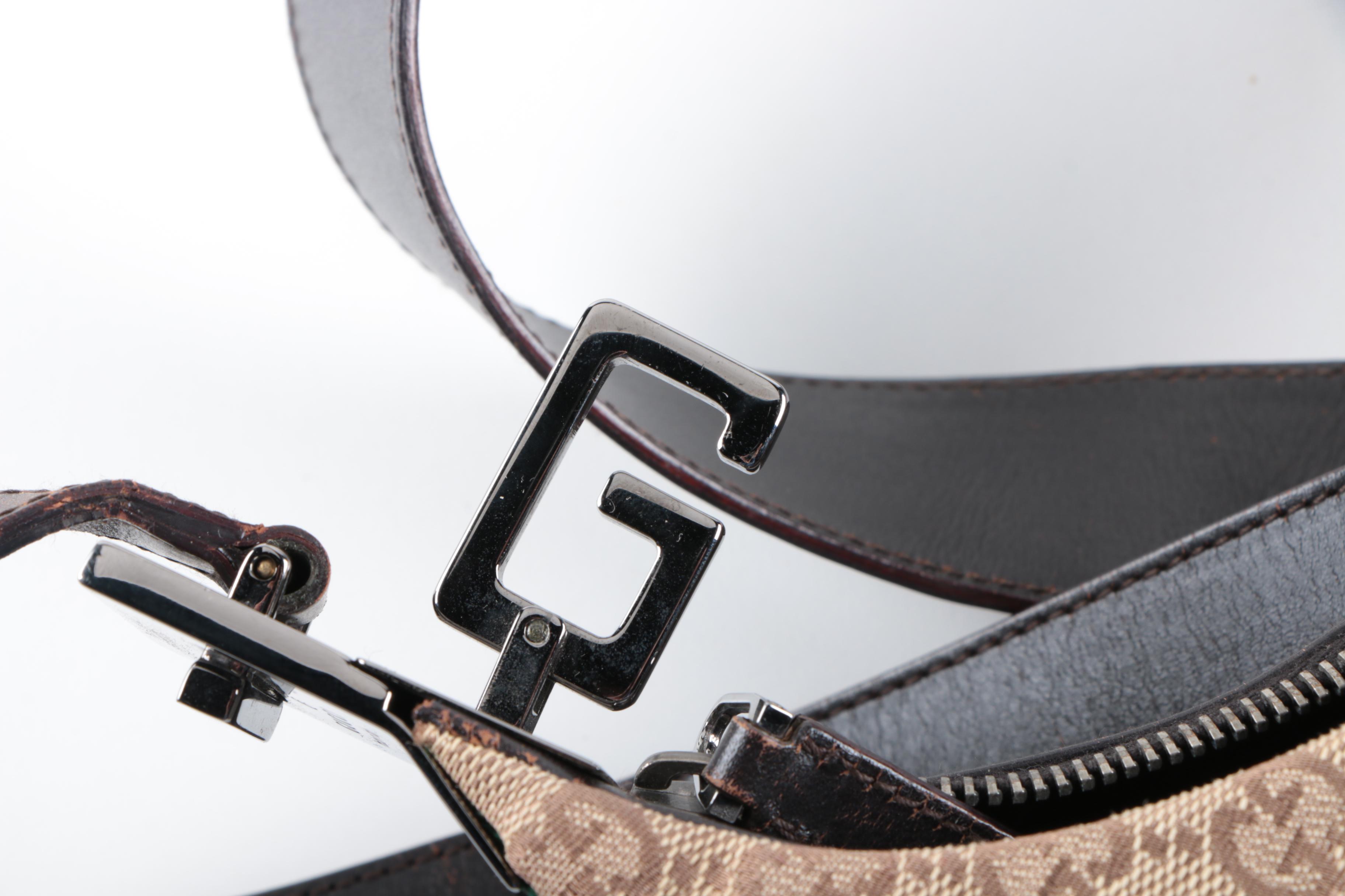 Gucci GG Canvas and Leather Convertible Hobo Bag