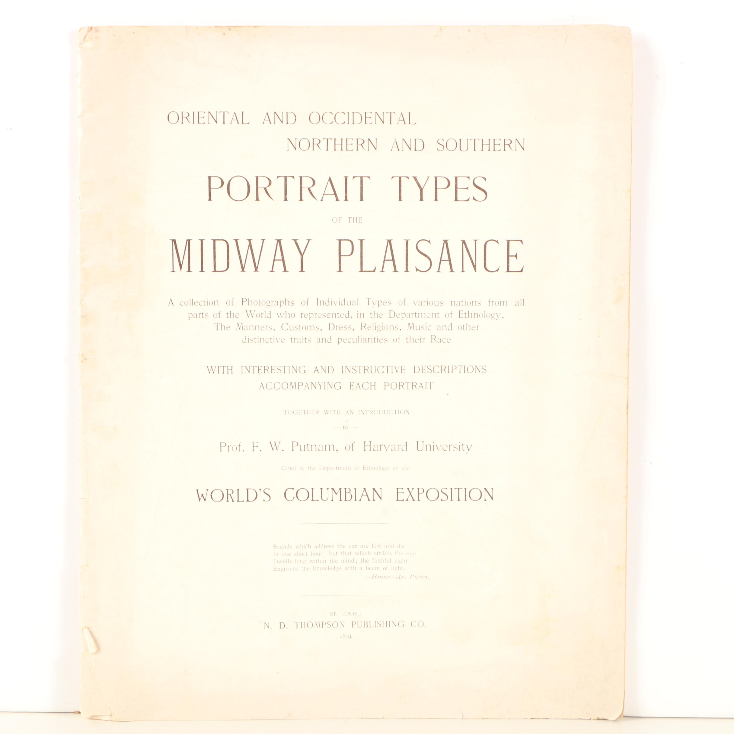 Photographic Collection Books Featuring "Portrait Types of the Midway Plaisance"
