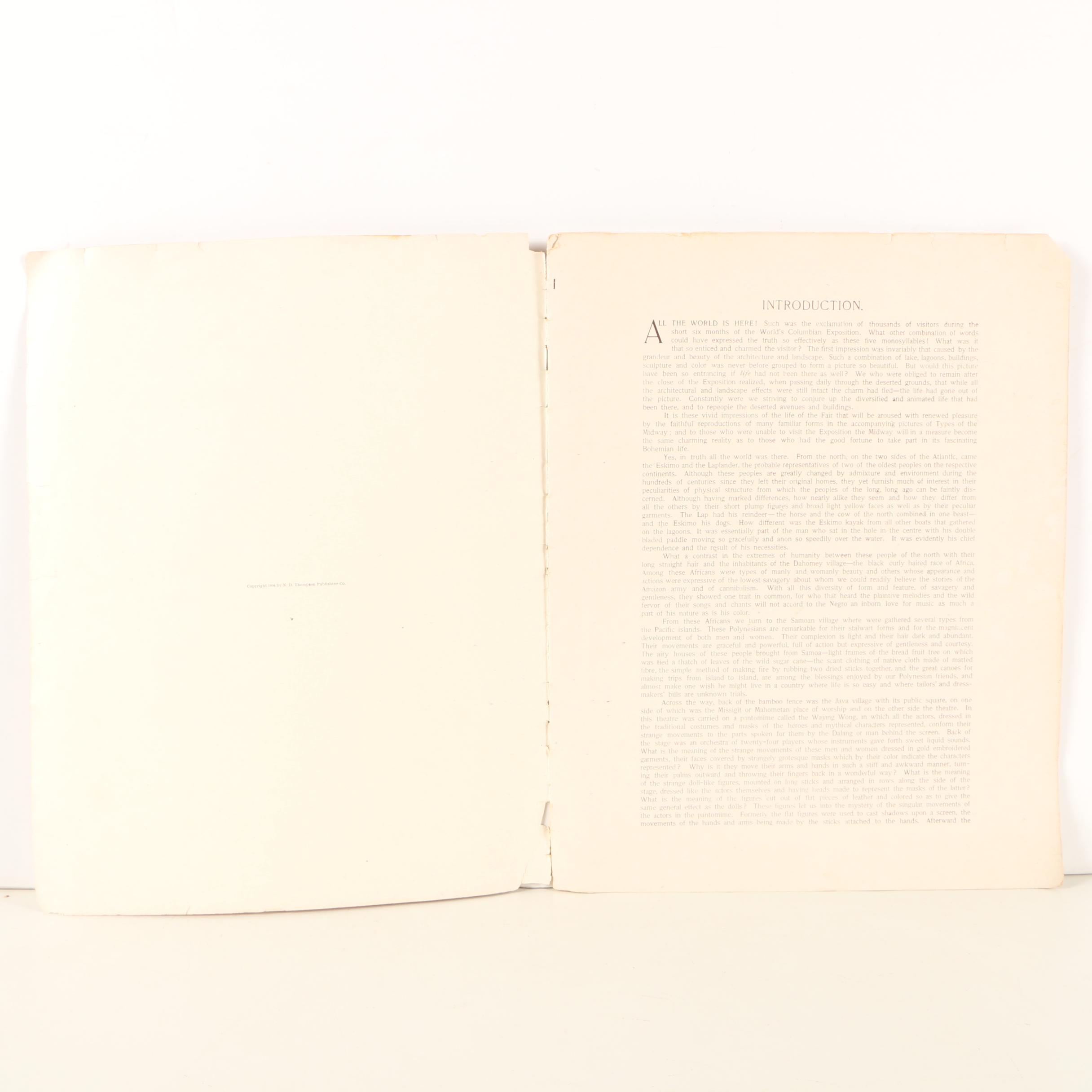 Photographic Collection Books Featuring "Portrait Types of the Midway Plaisance"