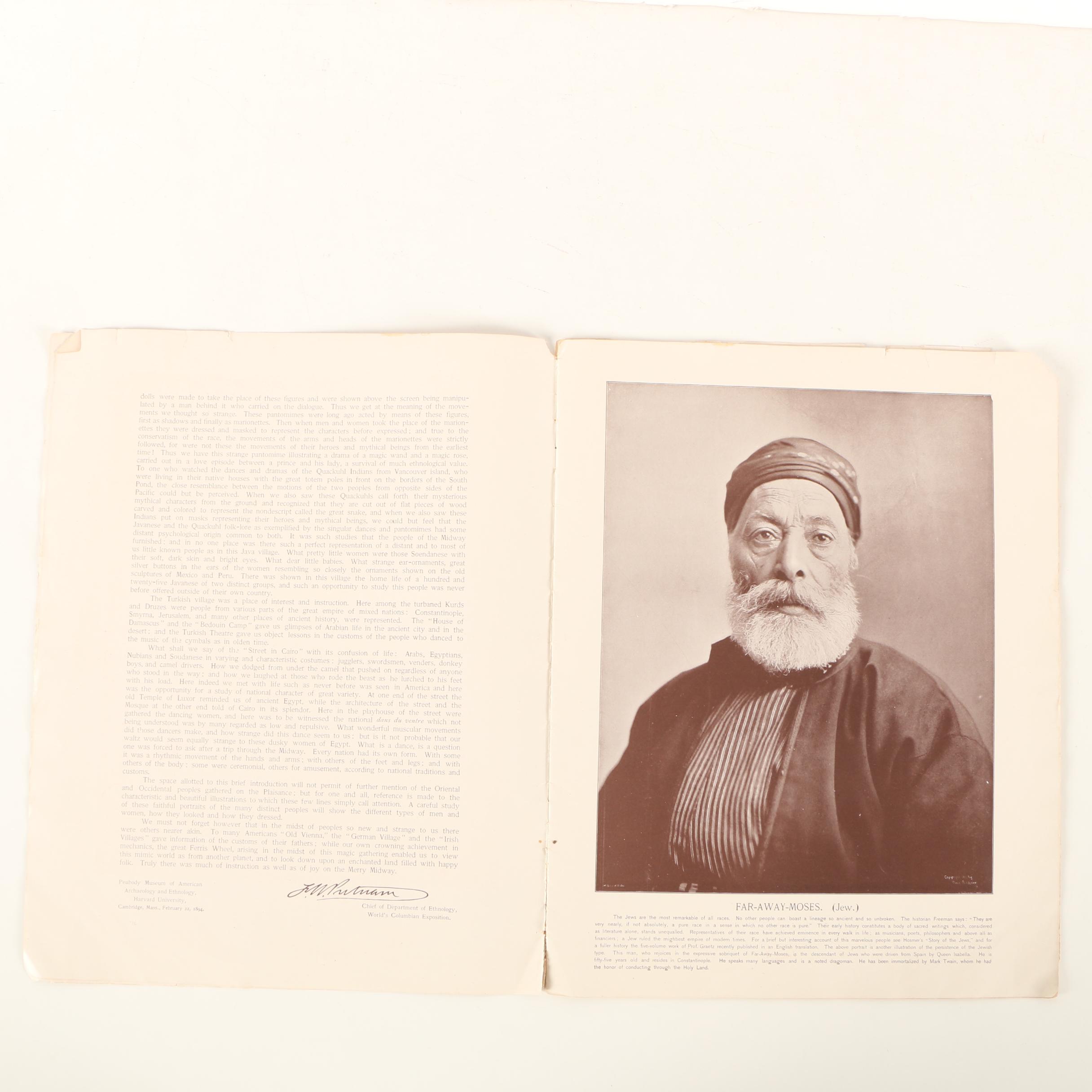 Photographic Collection Books Featuring "Portrait Types of the Midway Plaisance"