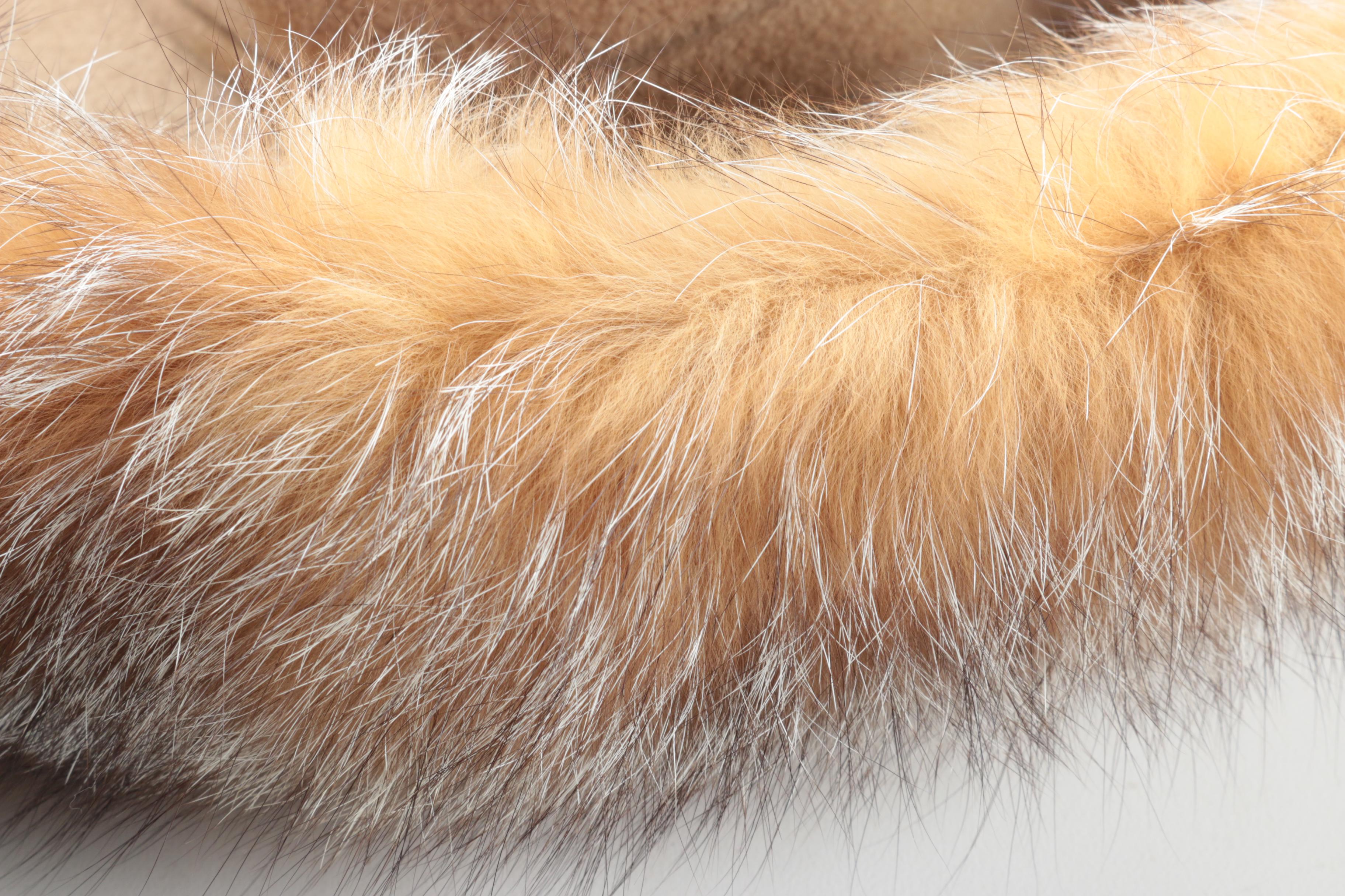 Women's Vintage Gabriel Amar for Frank Olive Felt Hat with Red Fox Fur Trim