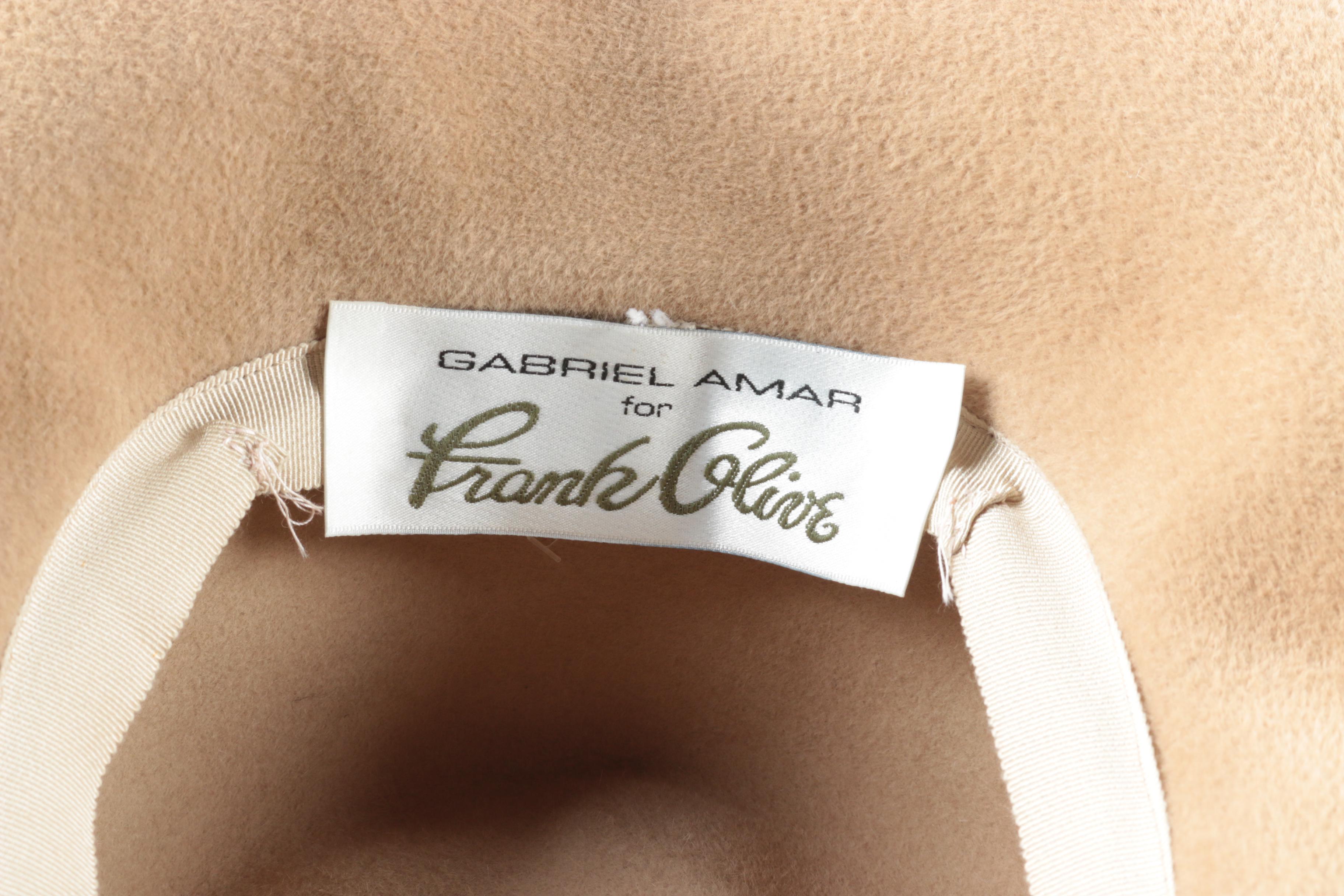 Women's Vintage Gabriel Amar for Frank Olive Felt Hat with Red Fox Fur Trim