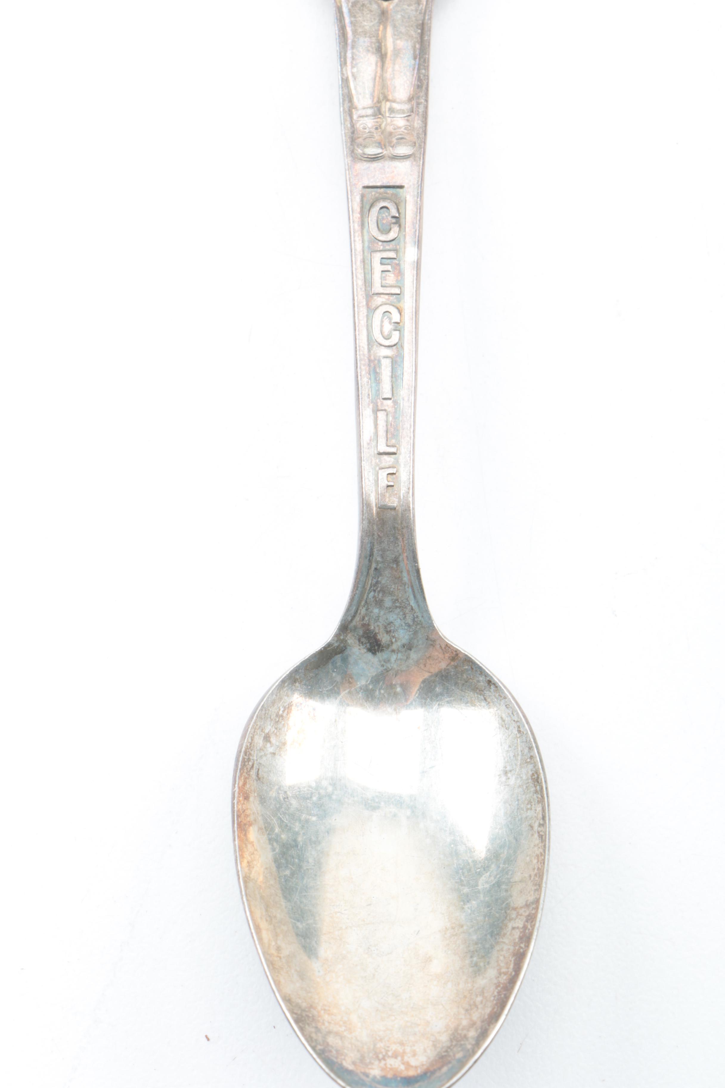 Vintage Carlton Silver Plate "Dionne Quintuplets" Children's Spoons