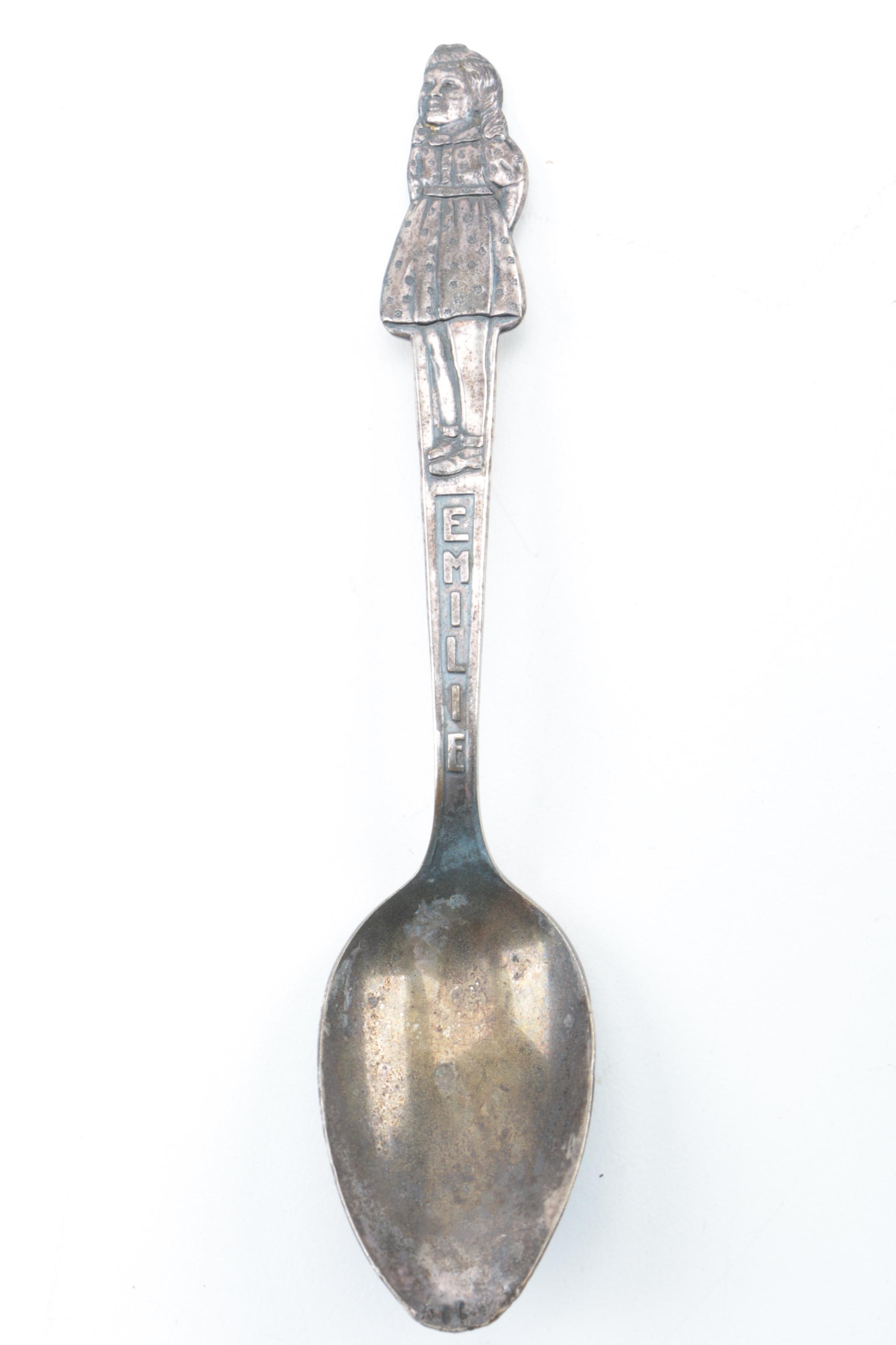 Vintage Carlton Silver Plate "Dionne Quintuplets" Children's Spoons