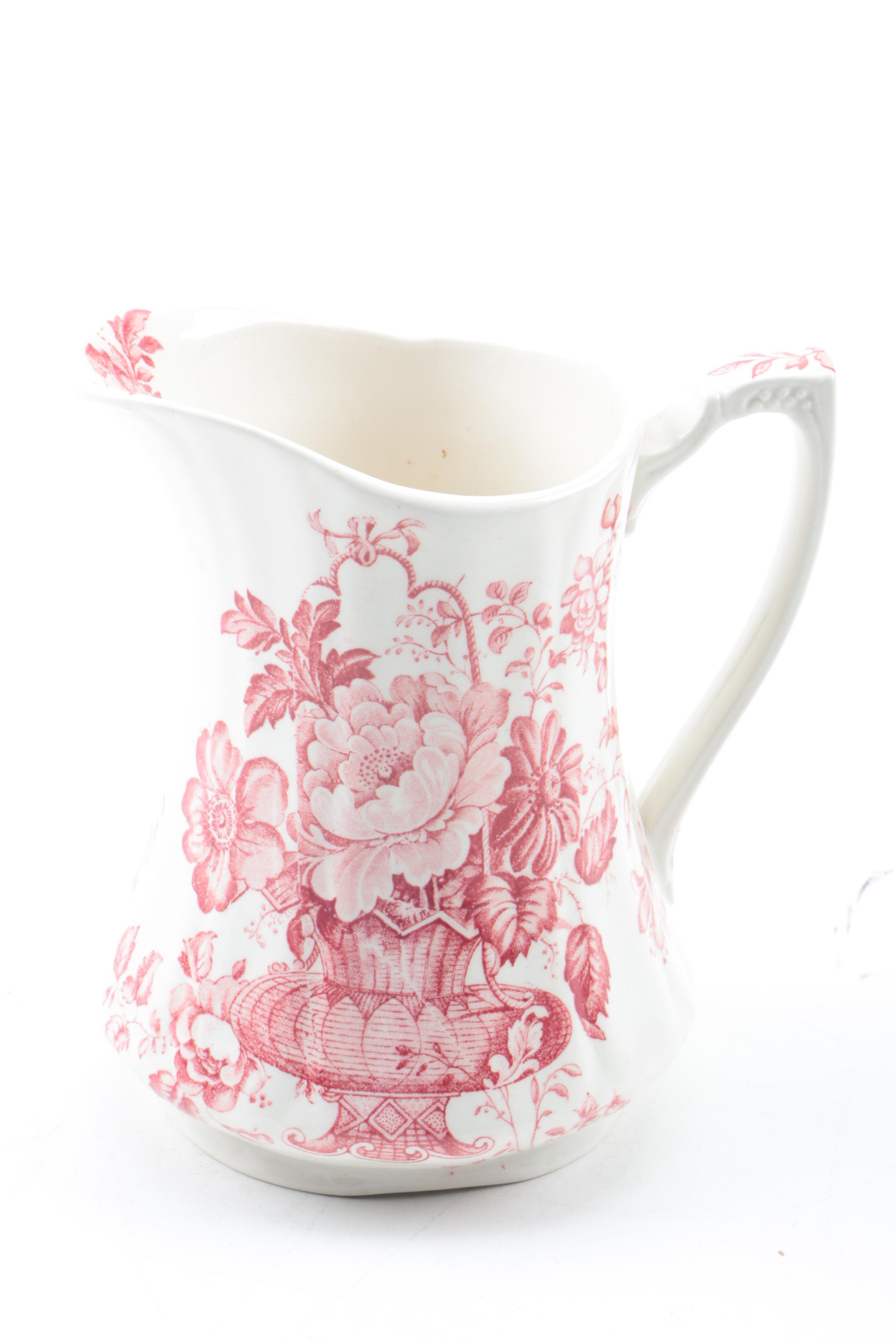 Antique Flow Blue and Vintage Alfred Meakin Ironstone Pitchers