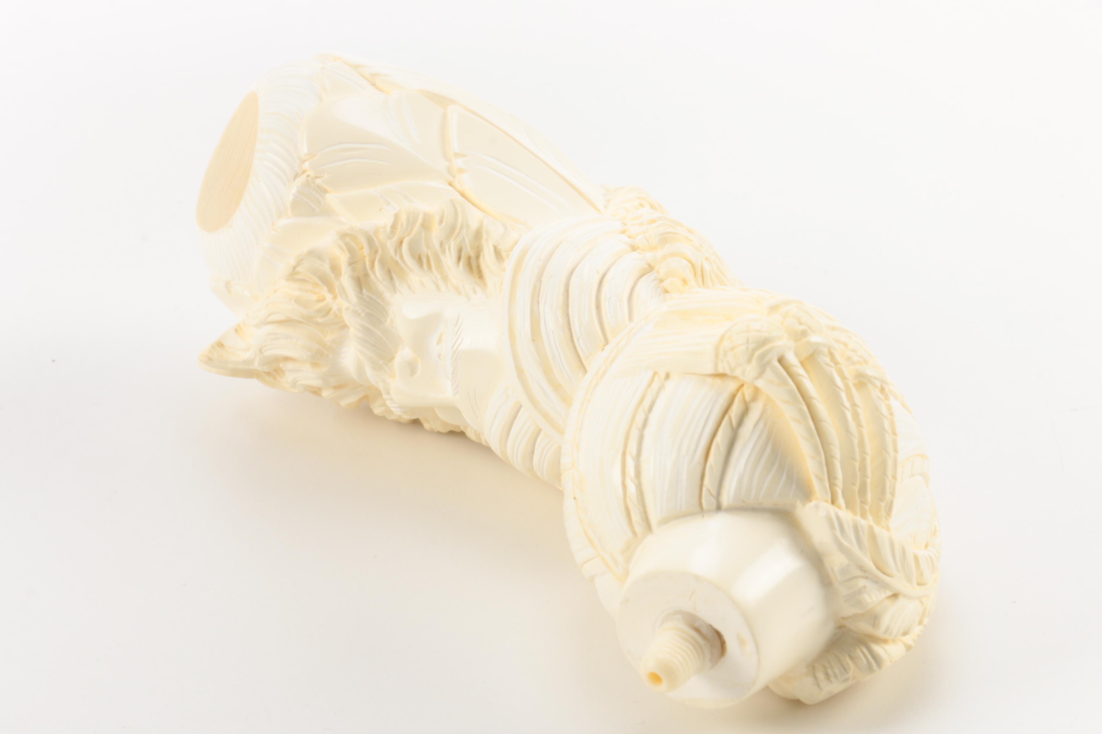 Carved Meerschaum Pipe with Case