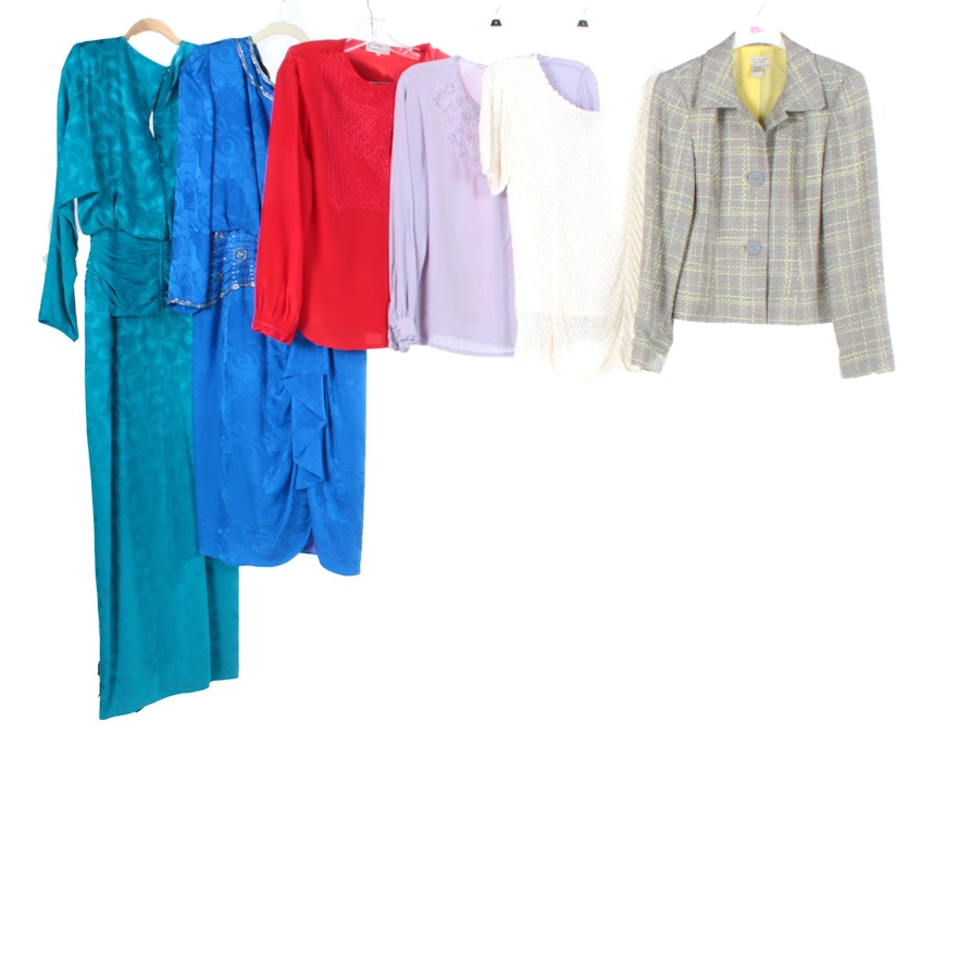 Women's Vintage Clothing Including Silk