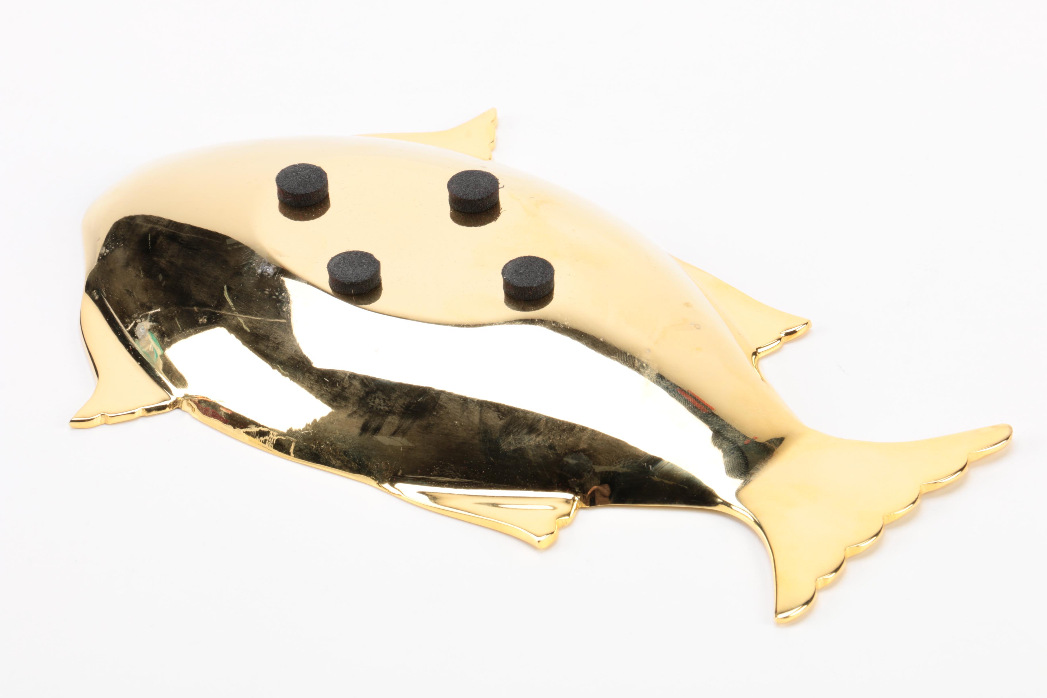 Moradabad in Uttar Pradesh, Indian 24K Gold-Plated Brass Fish Dish