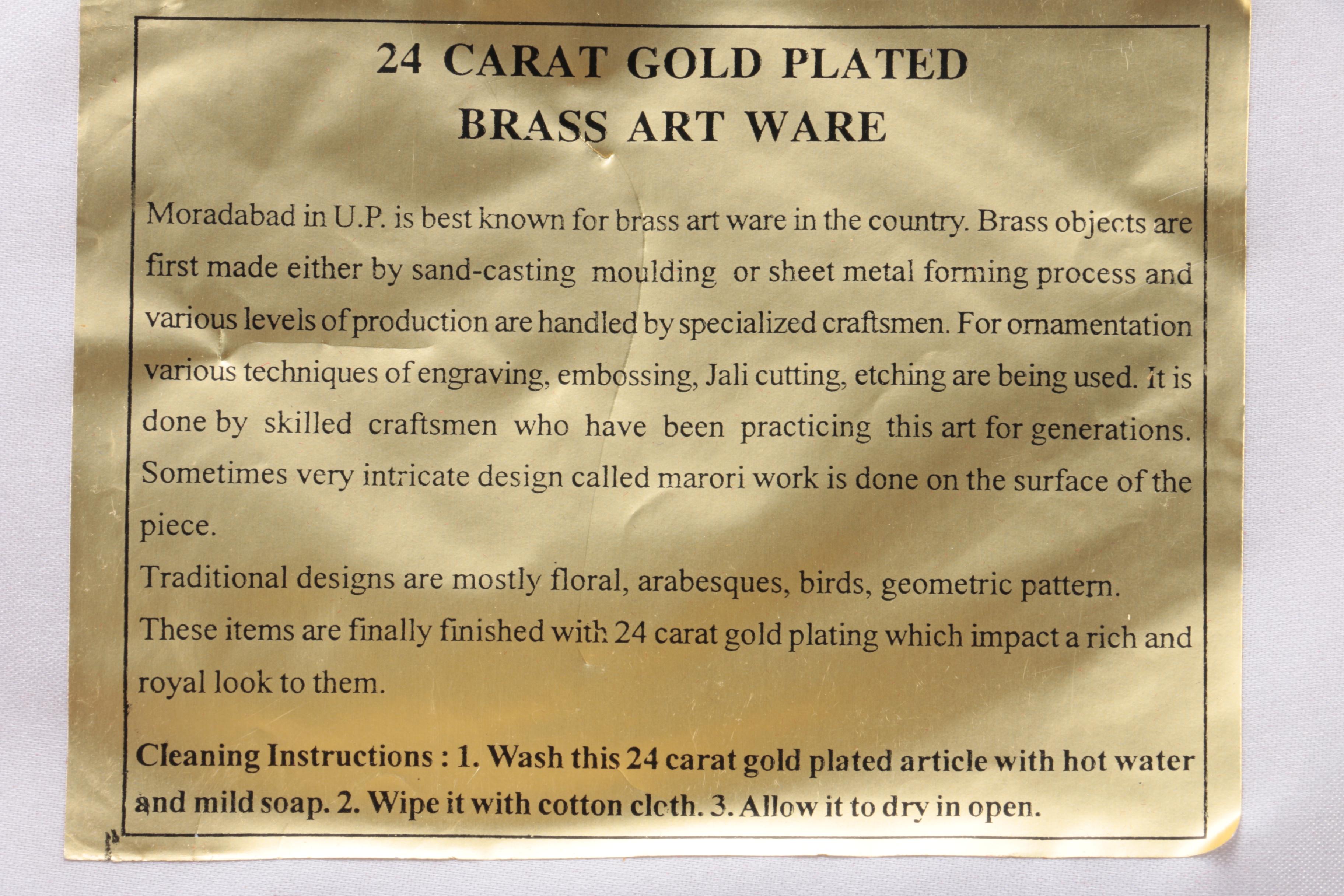 Moradabad in Uttar Pradesh, Indian 24K Gold-Plated Brass Fish Dish