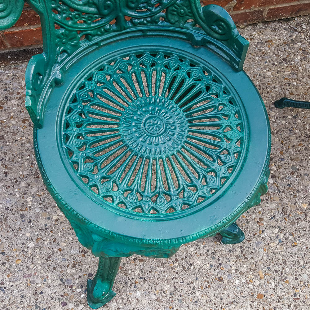 Painted Victorian Style Cast Iron Bistro Set