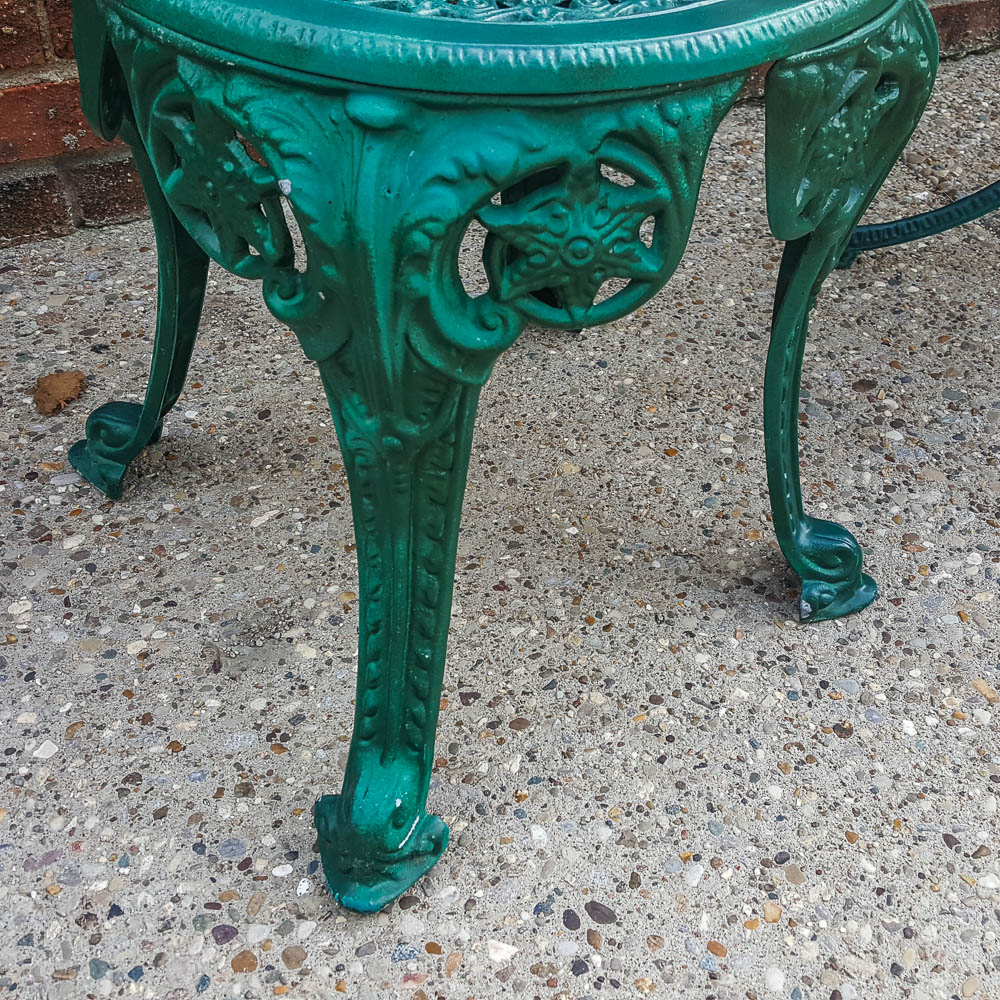 Painted Victorian Style Cast Iron Bistro Set