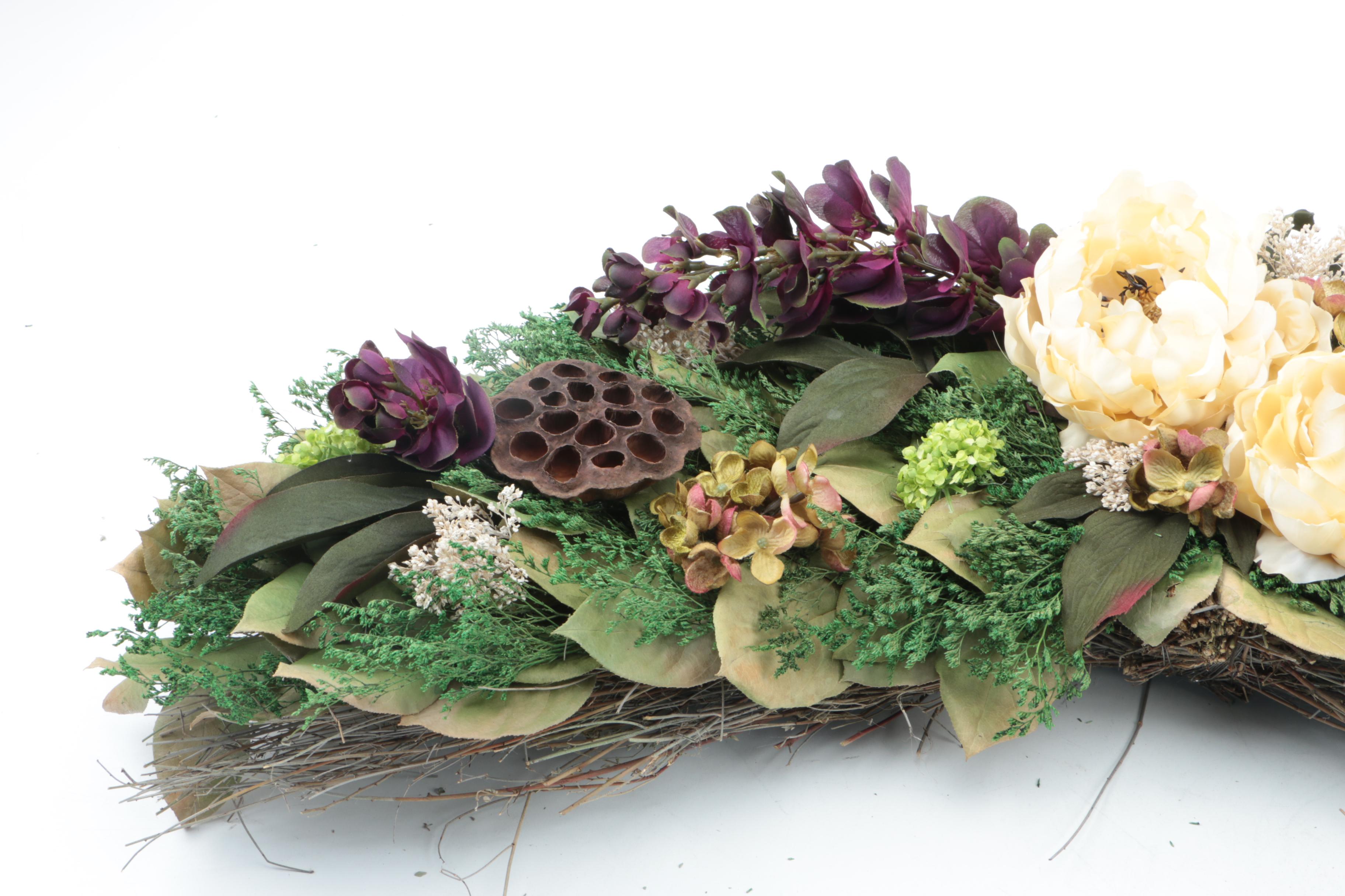 Faux Floral and Foliage Wall Decorations