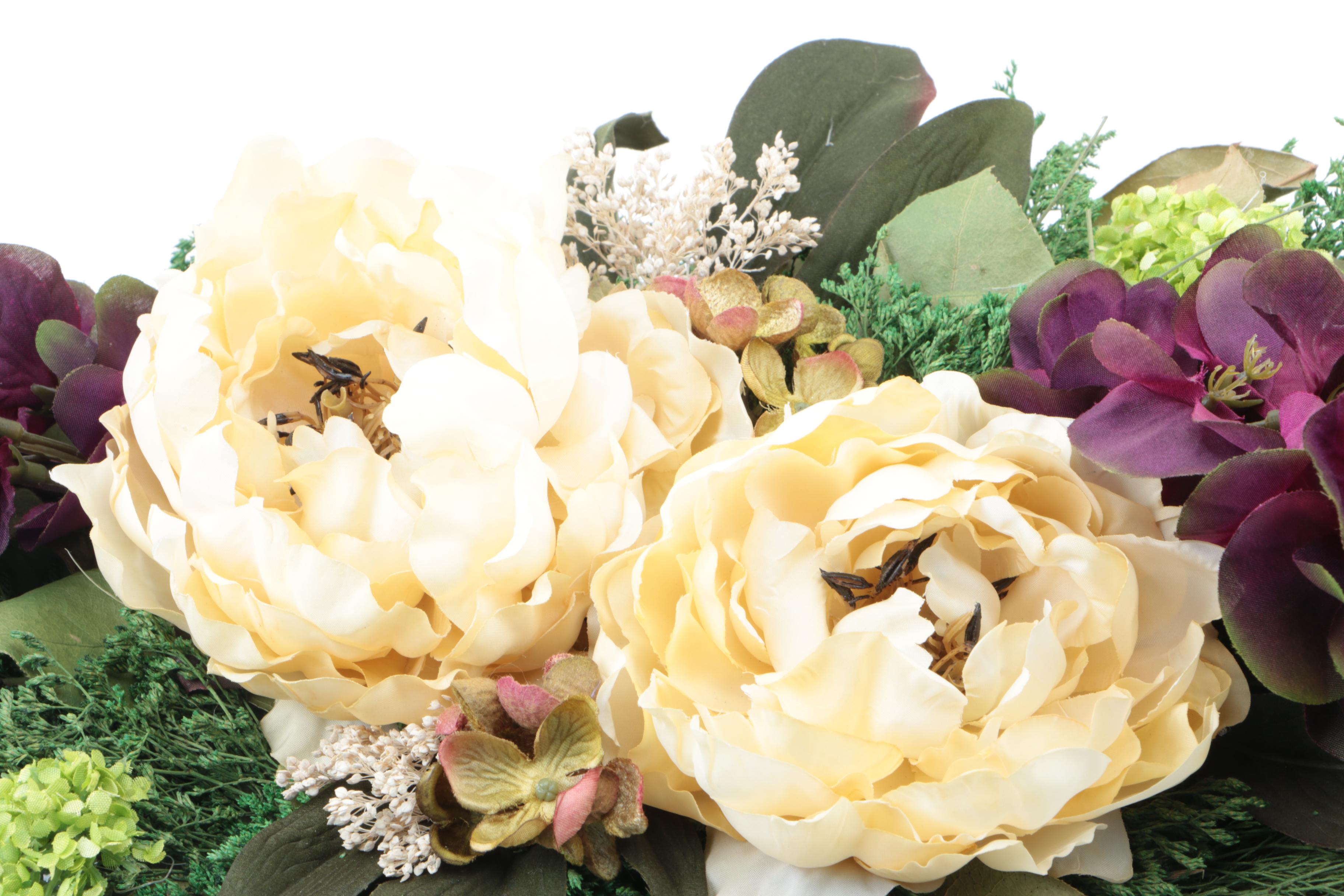 Faux Floral and Foliage Wall Decorations