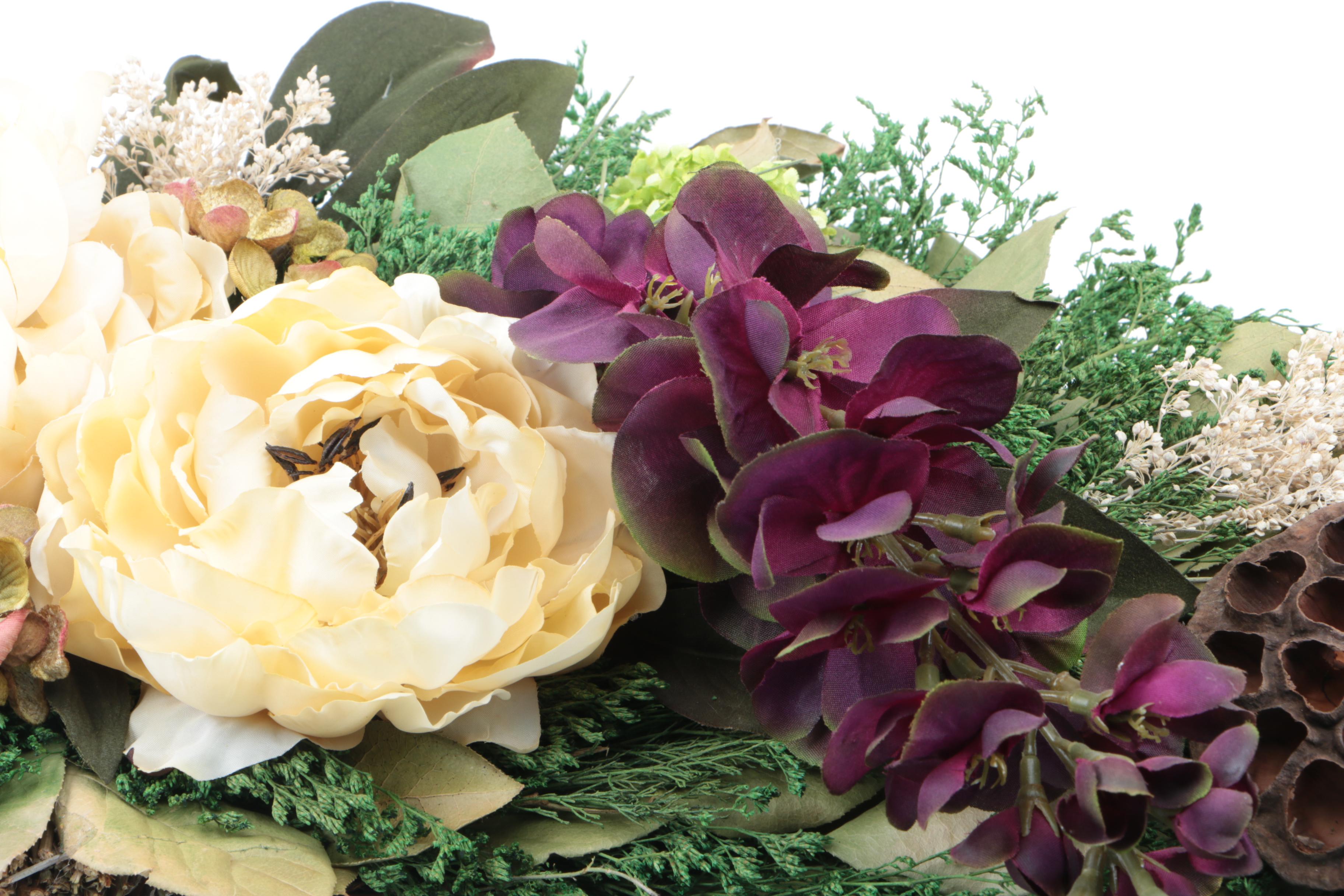 Faux Floral and Foliage Wall Decorations