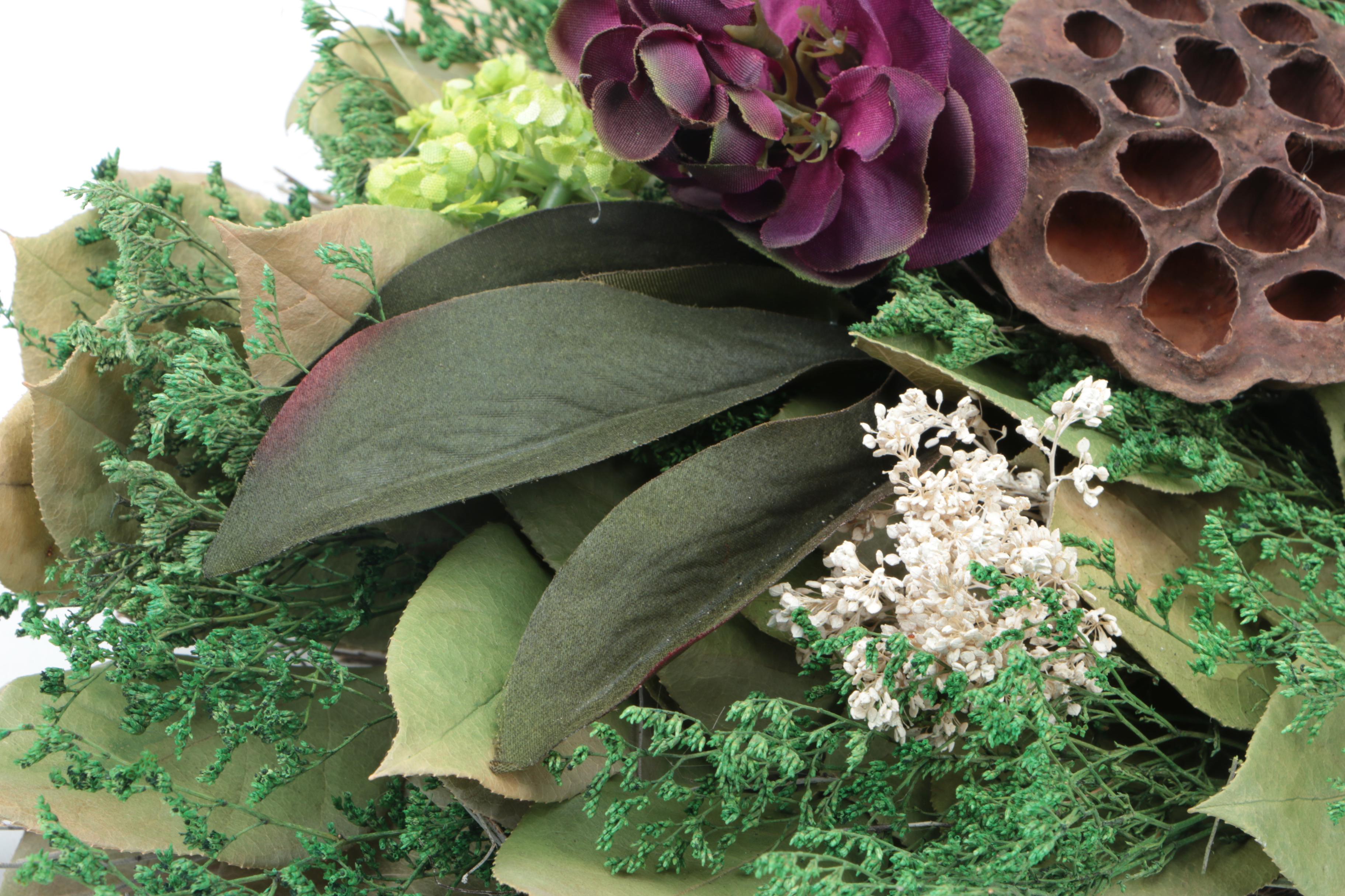 Faux Floral and Foliage Wall Decorations