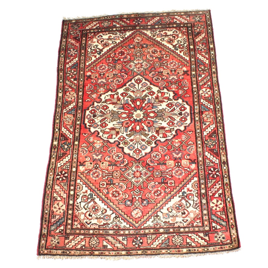 Vintage Hand-Knotted Persian Malayer Sarouk Area Rug