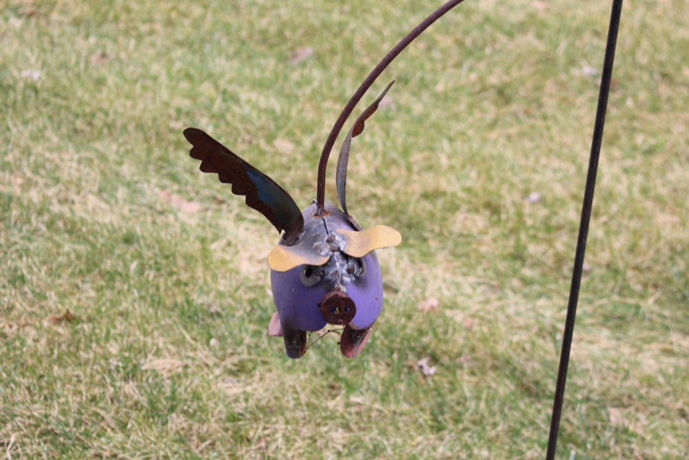 When Pigs Fly Metal Sculpture