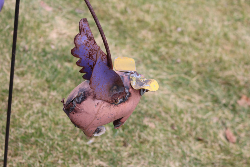 When Pigs Fly Metal Sculpture