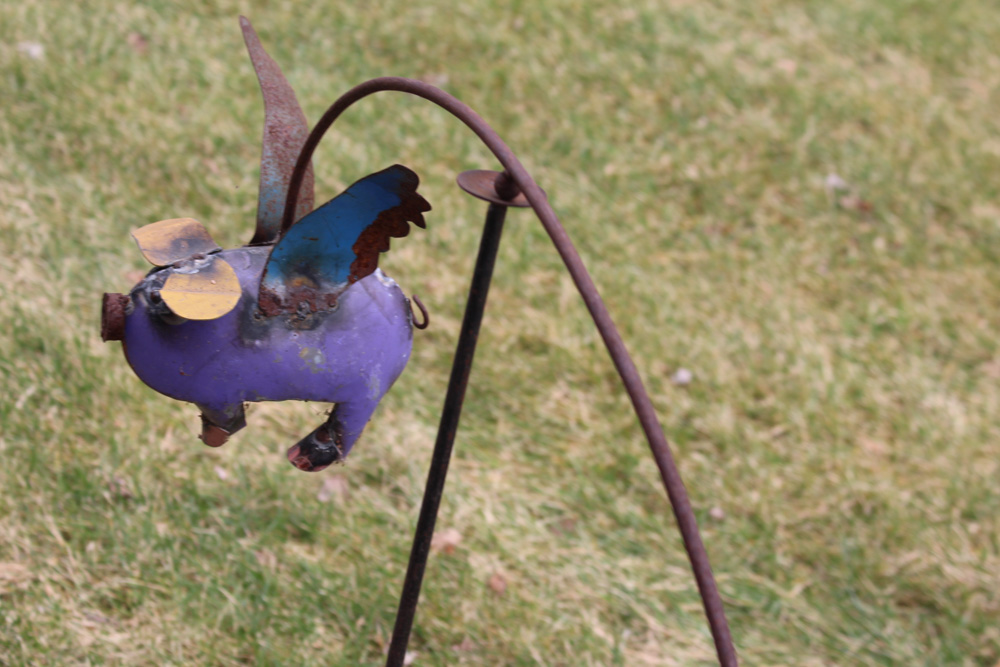 When Pigs Fly Metal Sculpture