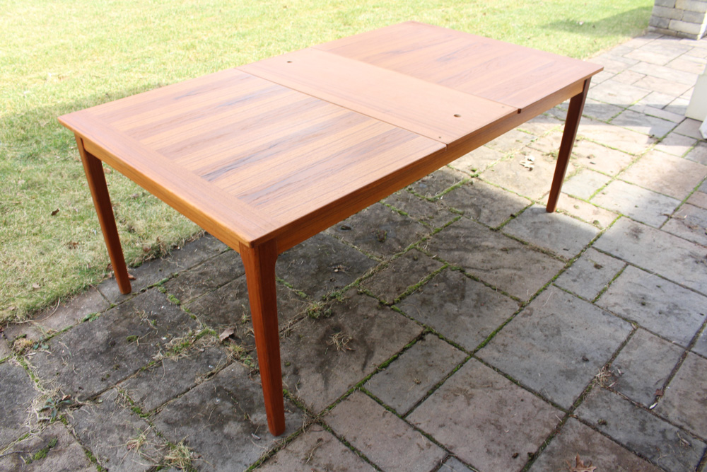 Danish Modern Teak Draw-Leaf Table by Skovby Mobelfabrik