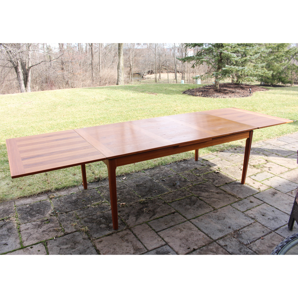 Danish Modern Teak Draw-Leaf Table by Skovby Mobelfabrik