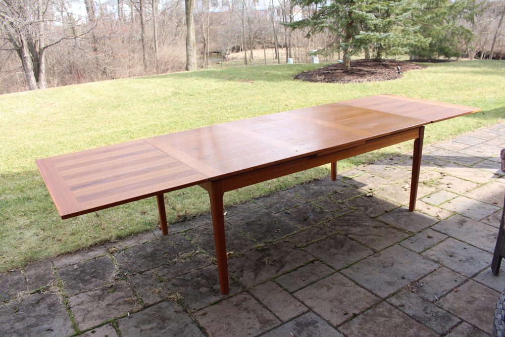 Danish Modern Teak Draw-Leaf Table by Skovby Mobelfabrik
