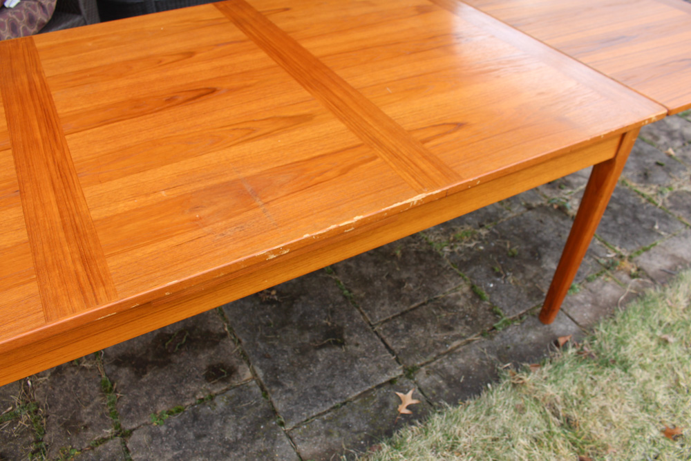 Danish Modern Teak Draw-Leaf Table by Skovby Mobelfabrik