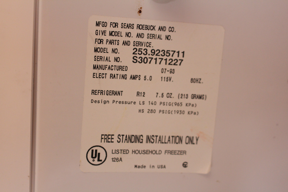 Kenmore Upright Freezer