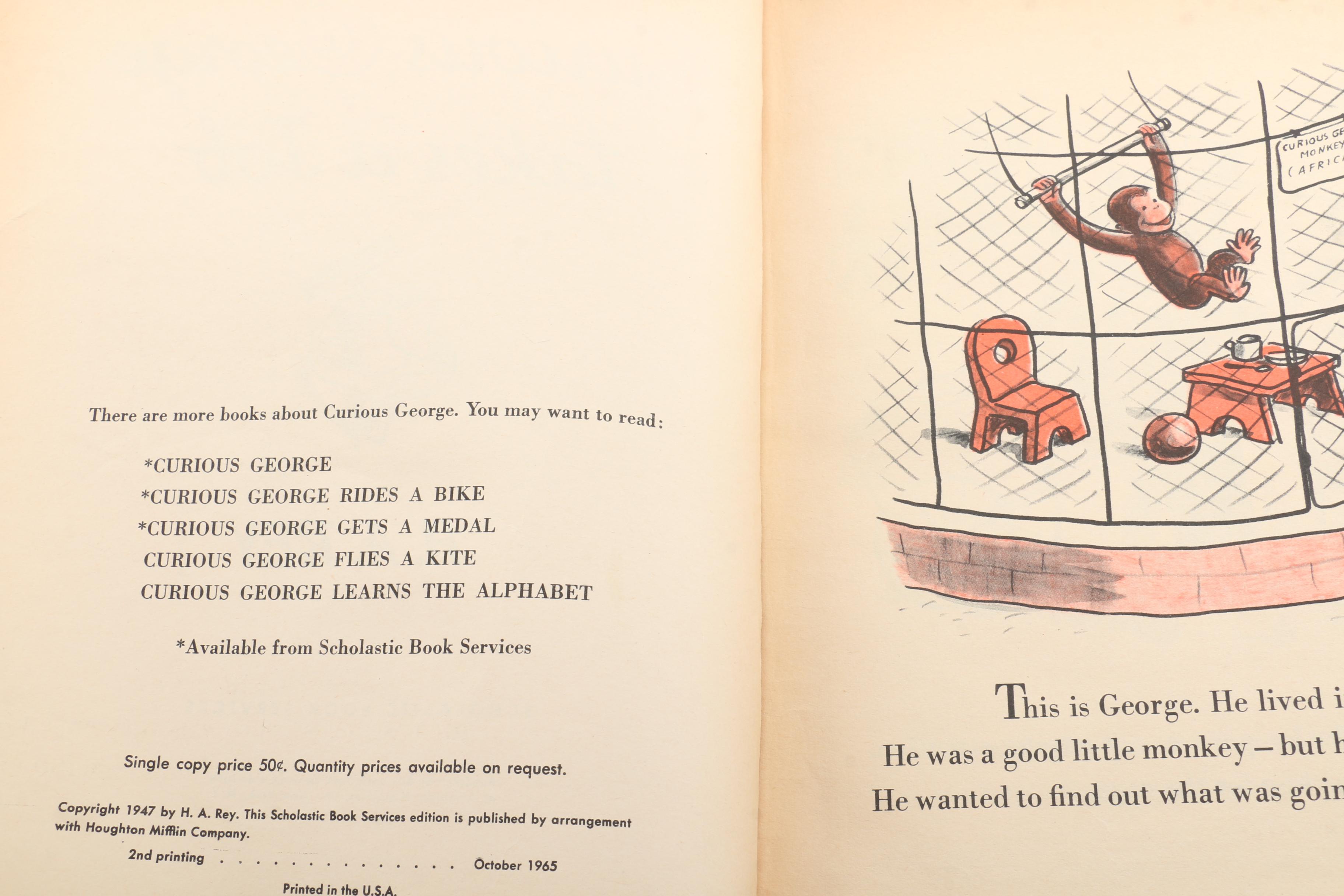 Vintage Children's Books Including 1960s "Curious George"