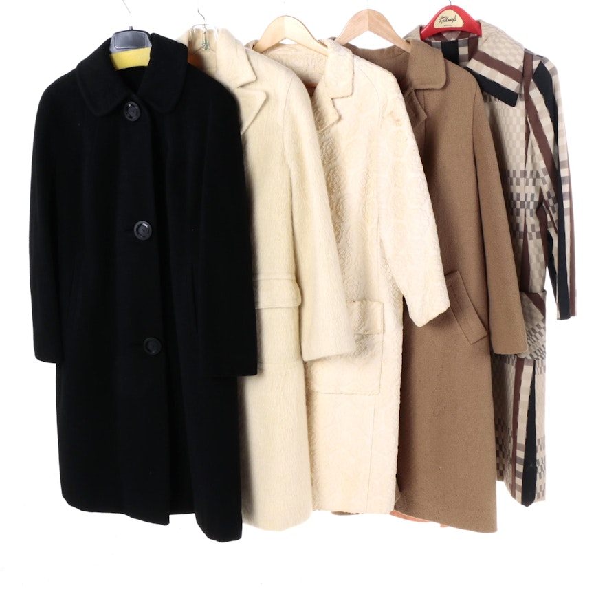 Vintage Mid Century Cashmere, Wool, and Brocade Coats