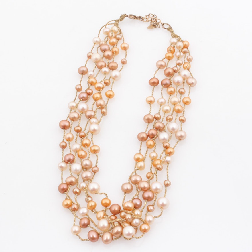 Dyed Cultured Freshwater Pearl Necklace With Sterling Silver Clasp