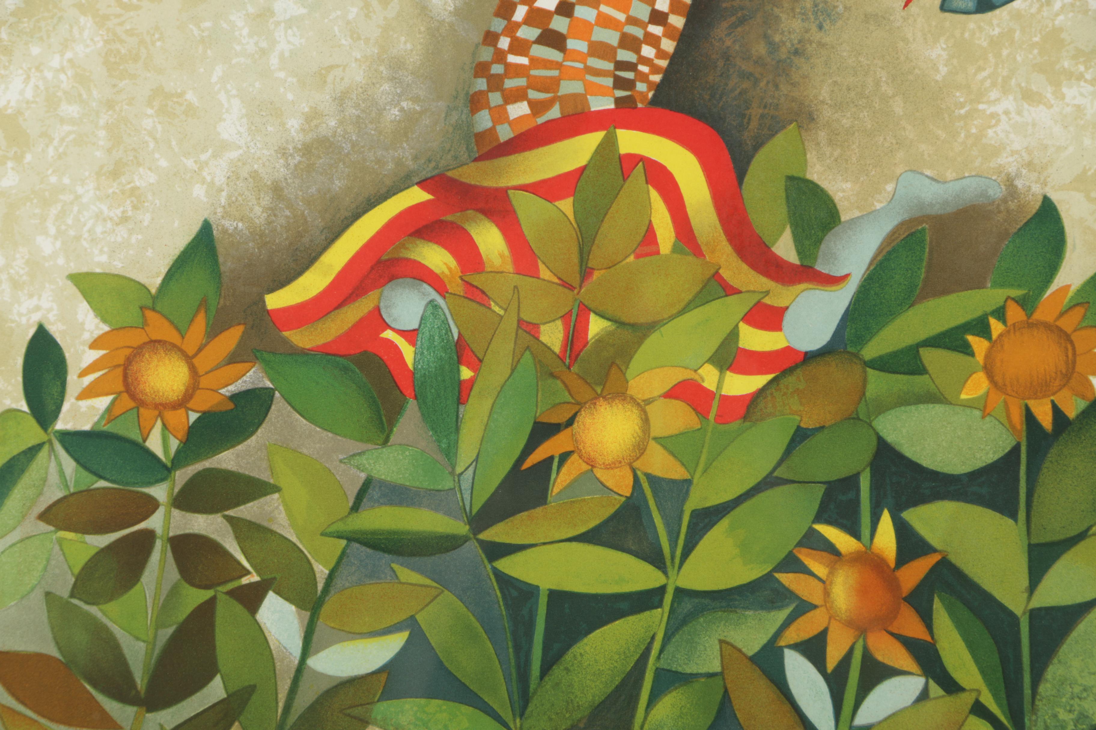 Graciela Rodo Boulanger Color Lithograph "Un Papillion Pour Anika"