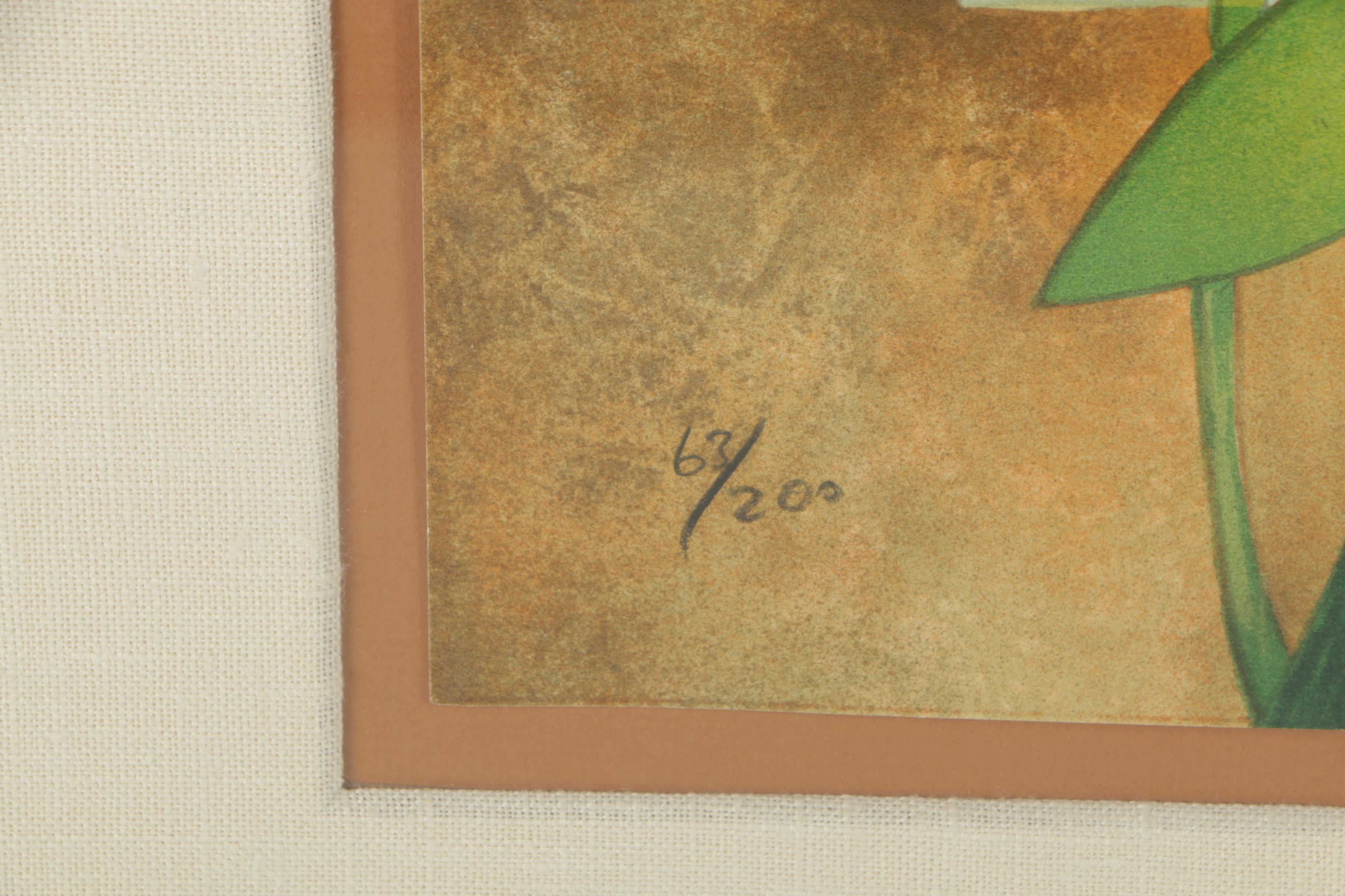 Graciela Rodo Boulanger Color Lithograph "Un Papillion Pour Anika"