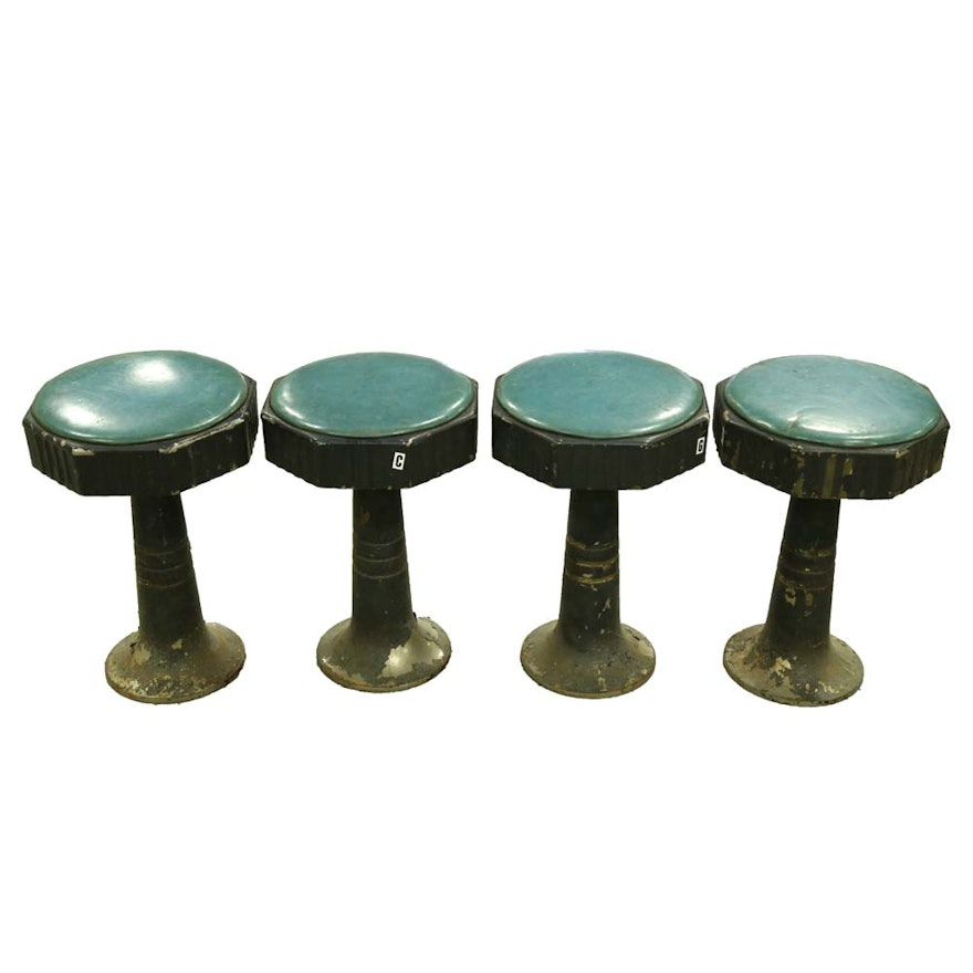 Four Vintage Counter Stools