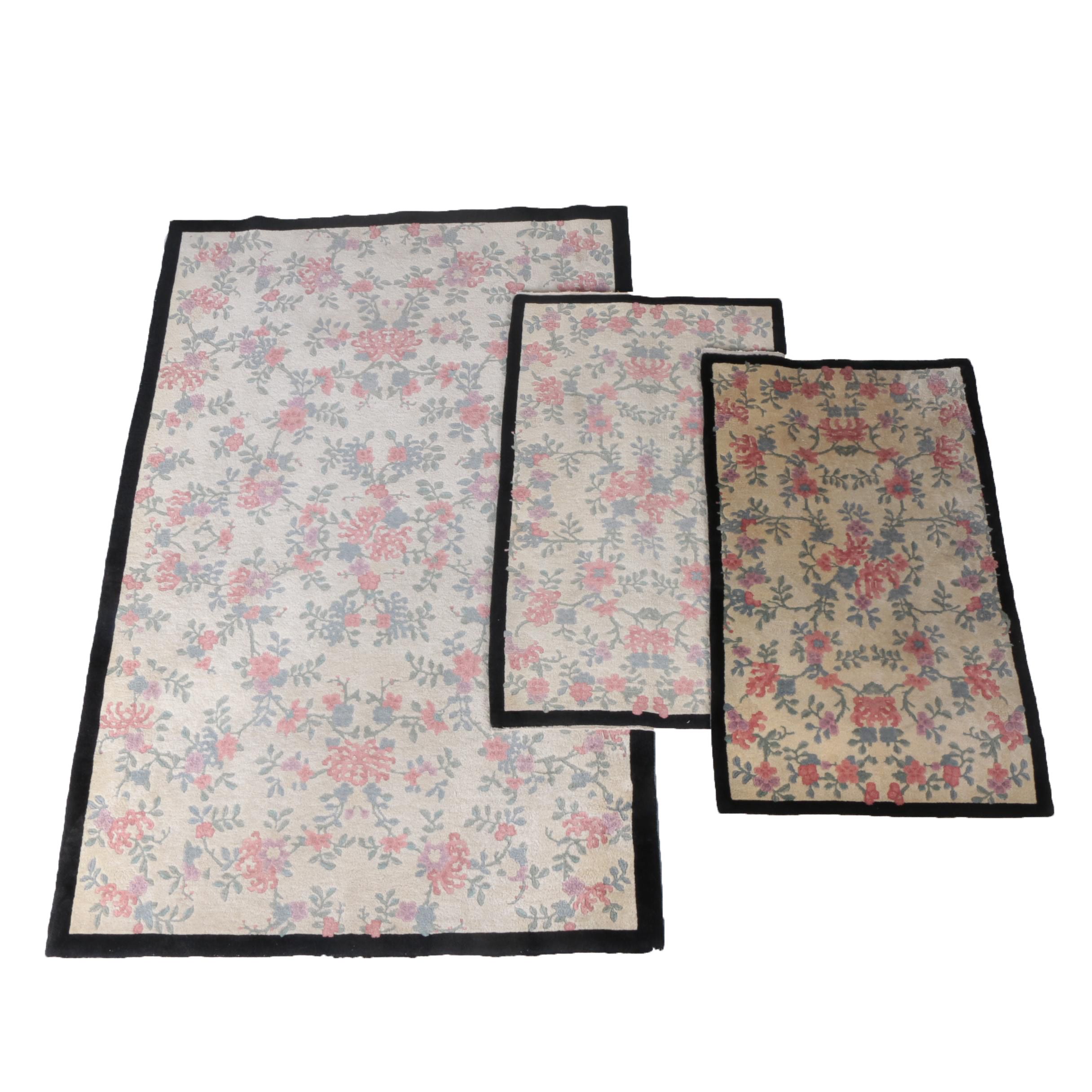 Hand-Knotted Chinese Carved Wool Area and Accent Rugs