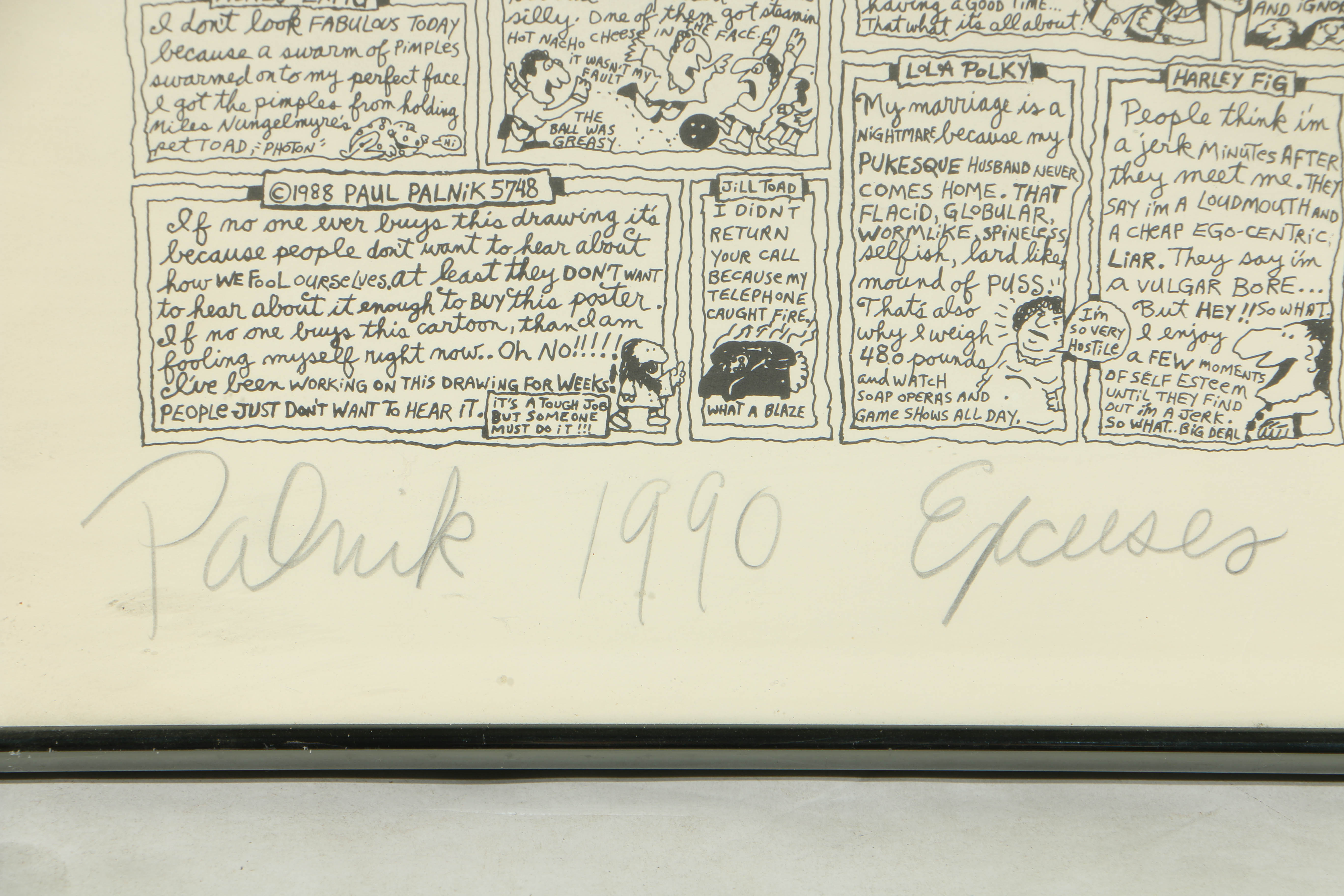 Pair of Paul Palnik Limited Edition Lithographs on Paper "Words" and "Excuses"