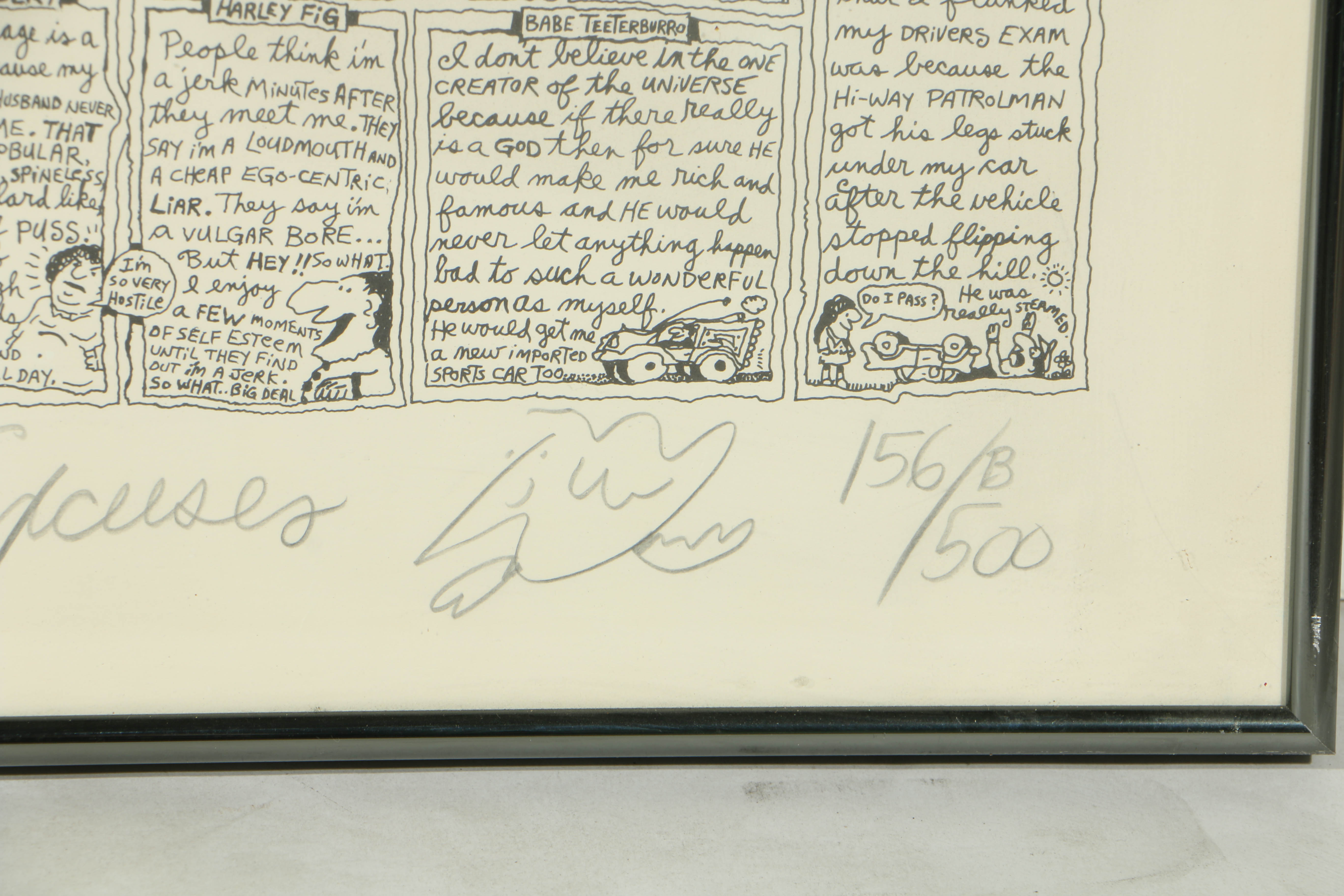 Pair of Paul Palnik Limited Edition Lithographs on Paper "Words" and "Excuses"