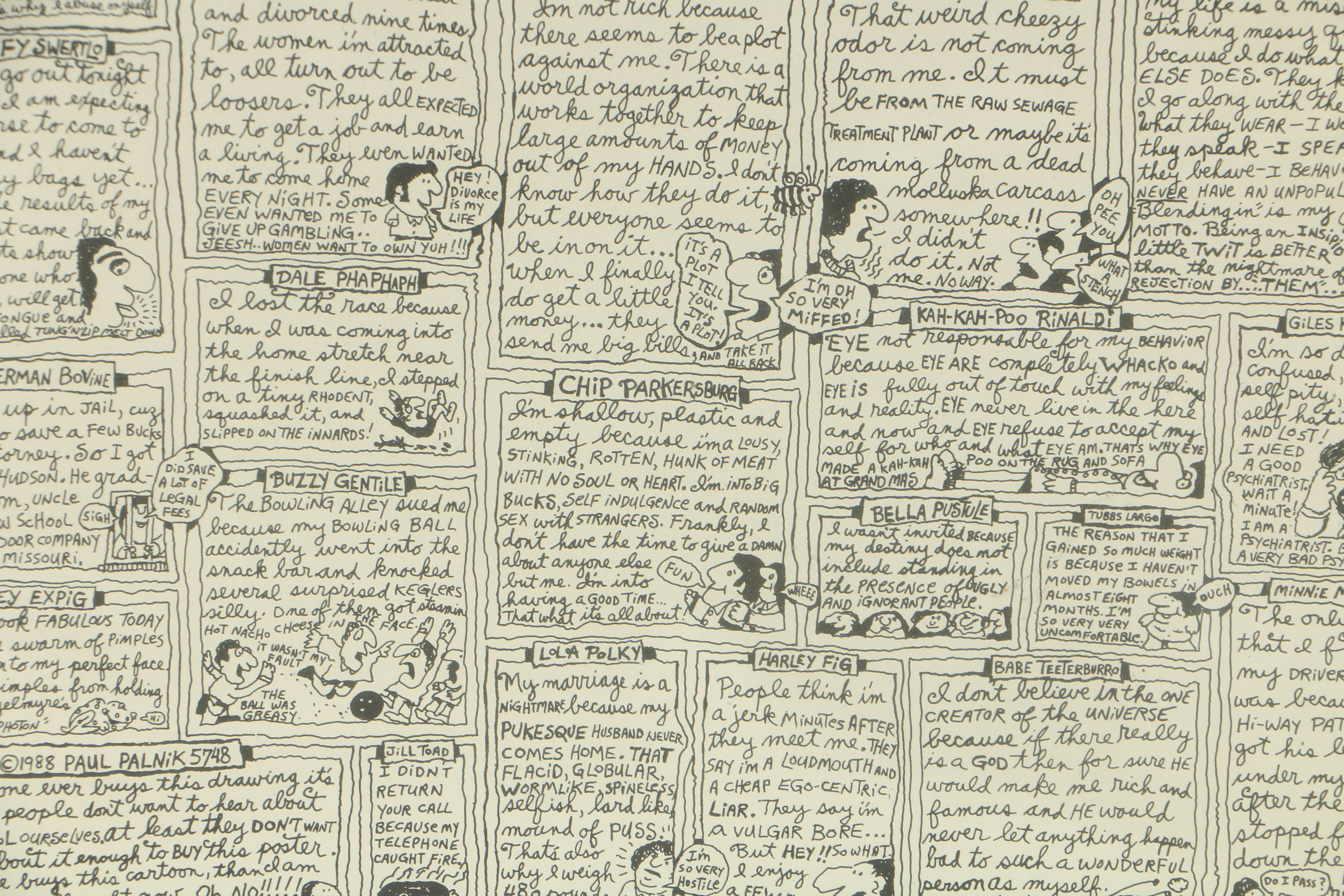 Pair of Paul Palnik Limited Edition Lithographs on Paper "Words" and "Excuses"