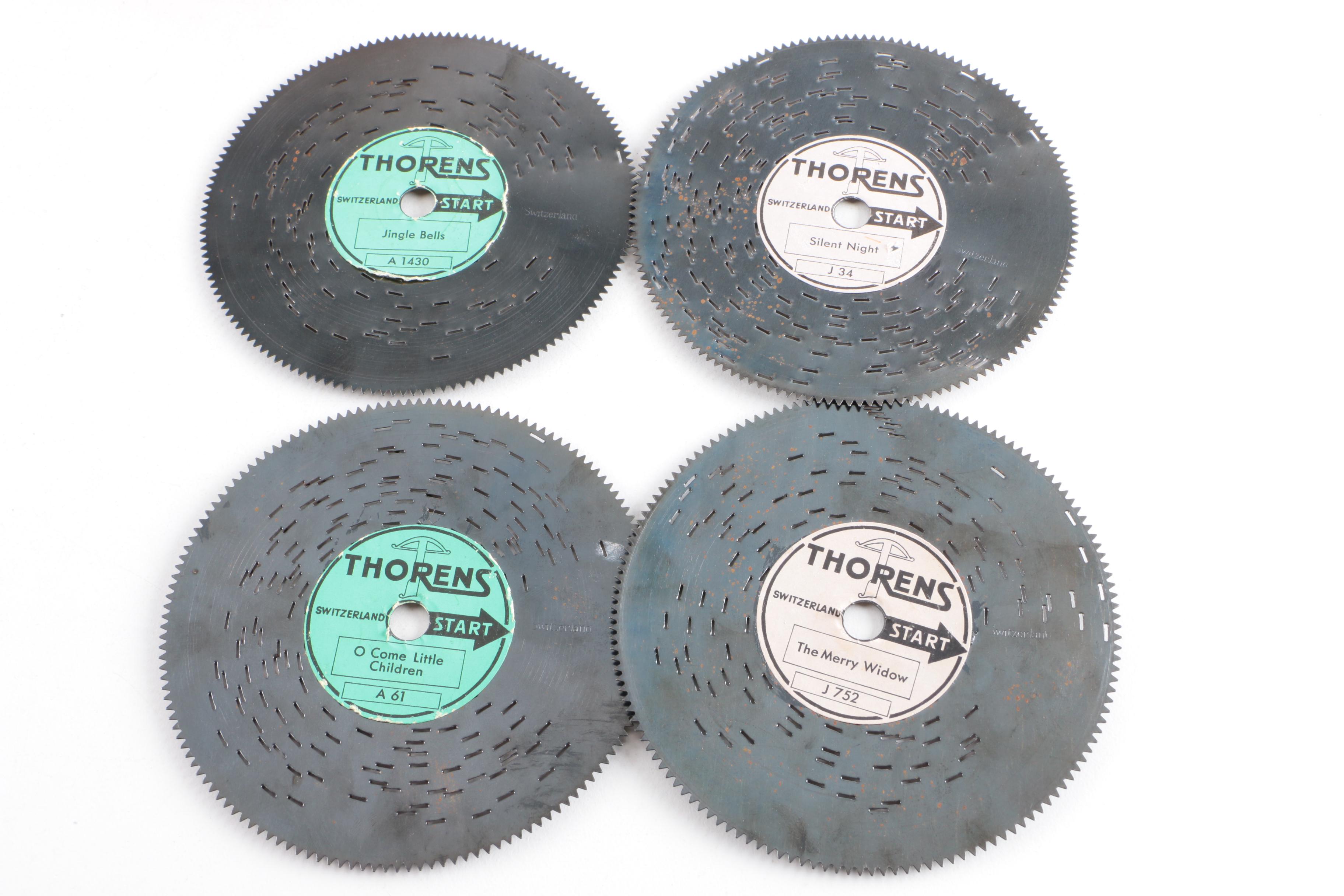 Thorens Swiss Automatic Disc Music Box with Over Thirty Discs