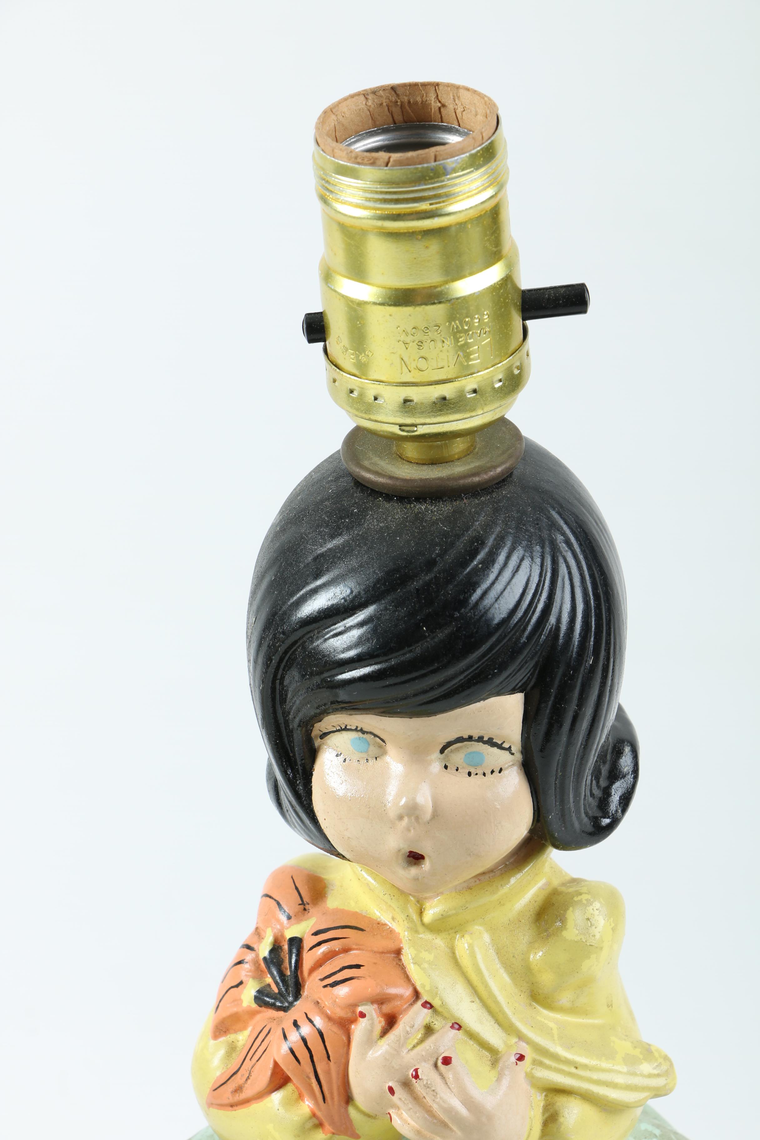 Vintage Ceramic Figural "Bourbon Street" Oil Lamp