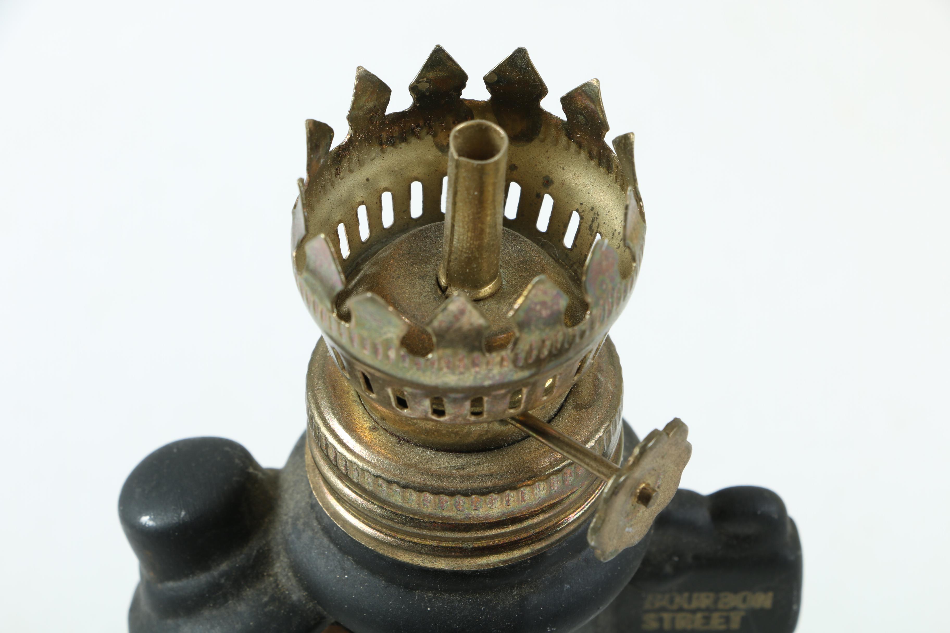 Vintage Ceramic Figural "Bourbon Street" Oil Lamp